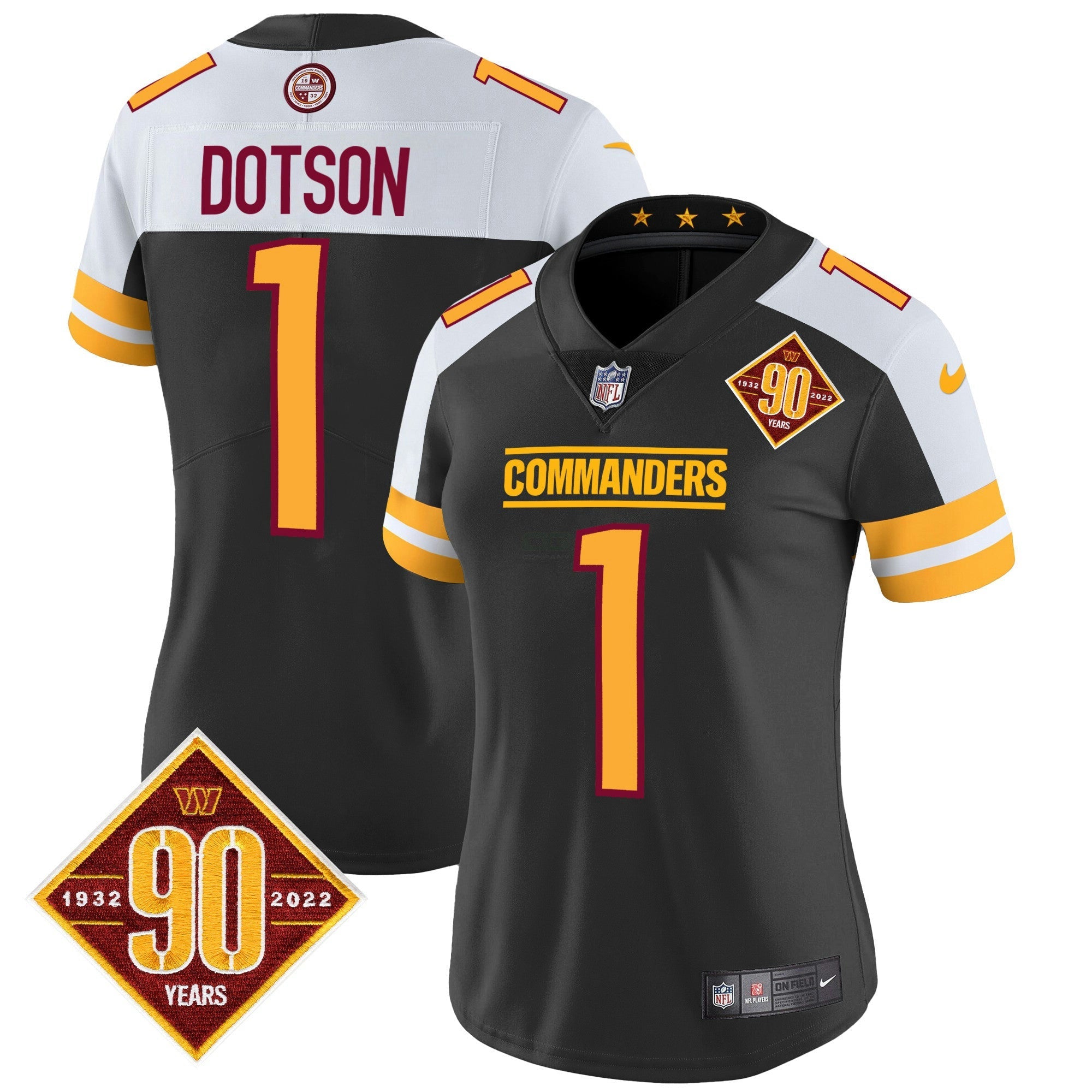 Camisa NFL Women’s Washington 90th Anniversary Patch Vapor Jersey V2