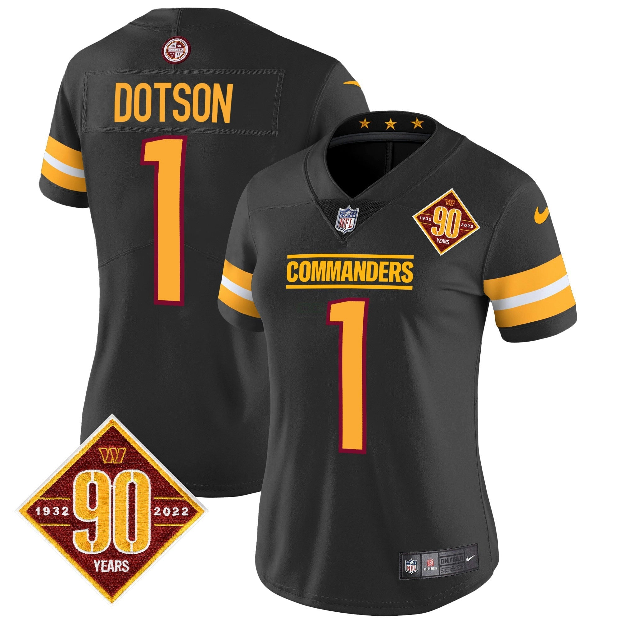 Camisa NFL Women’s Washington 90th Anniversary Patch Vapor Jersey V2