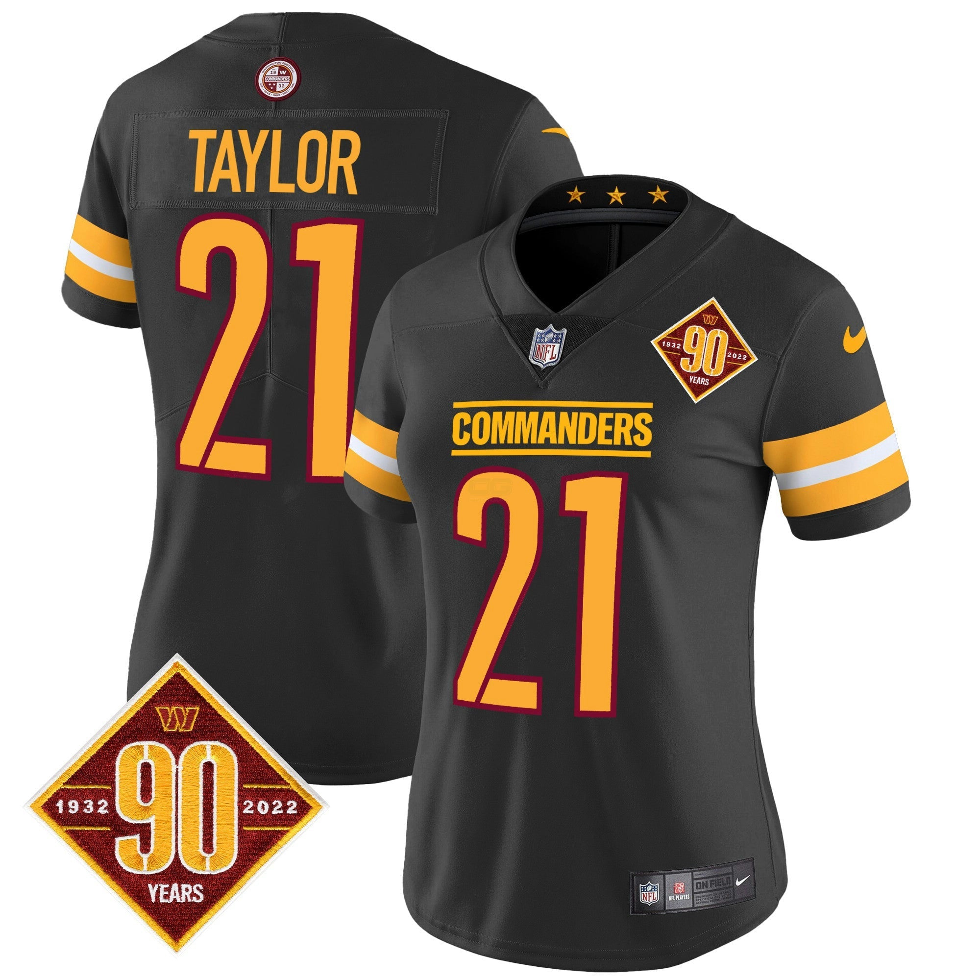 Camisa NFL Women’s Washington 90th Anniversary Patch Vapor Jersey V2