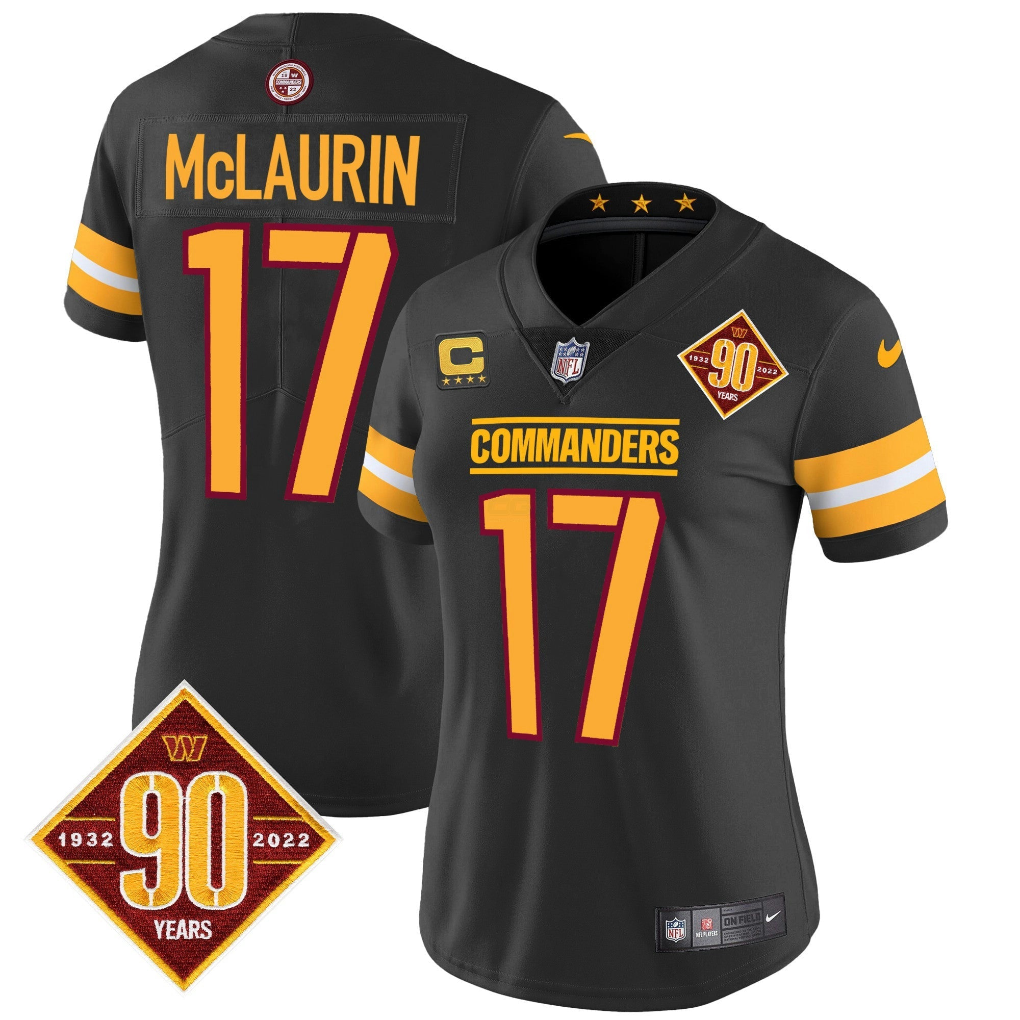 Camisa NFL Women’s Washington 90th Anniversary Patch Vapor Jersey V2