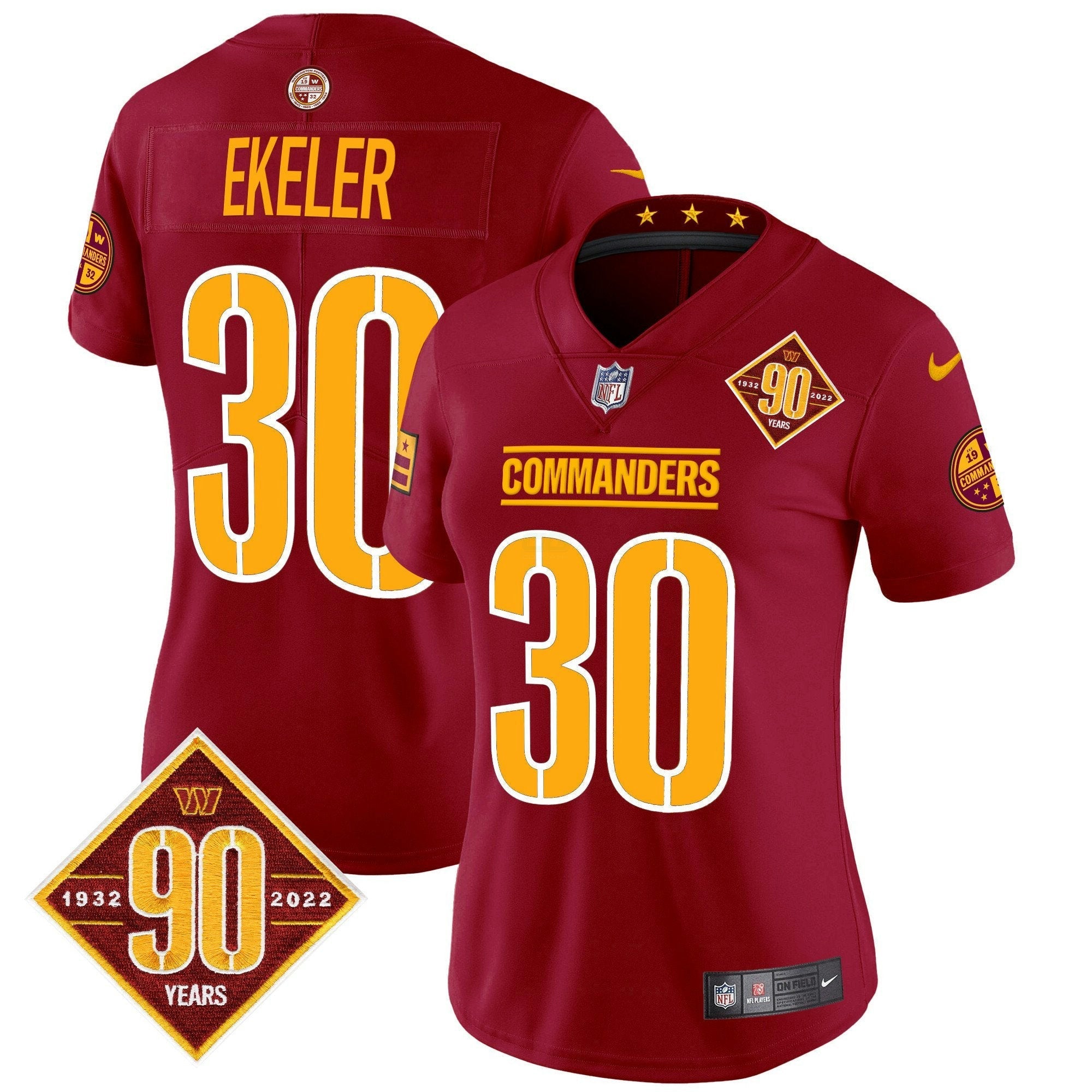 Camisa NFL Women’s Washington 90th Anniversary Patch Vapor Limited Jersey