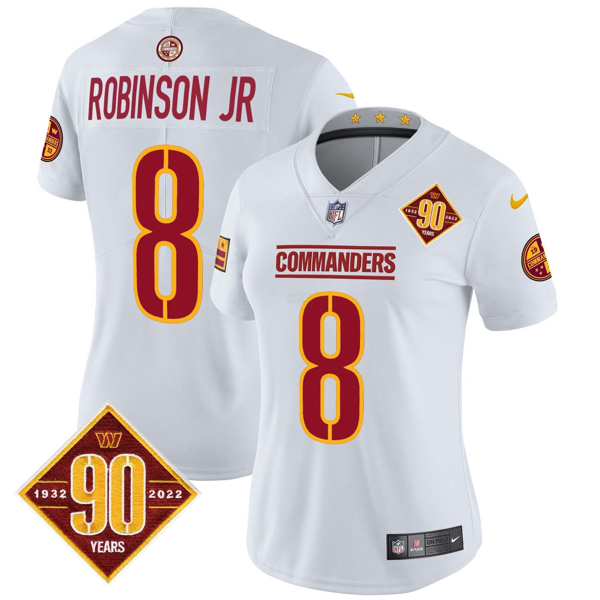 Camisa NFL Women’s Washington 90th Anniversary Patch Vapor Limited Jersey