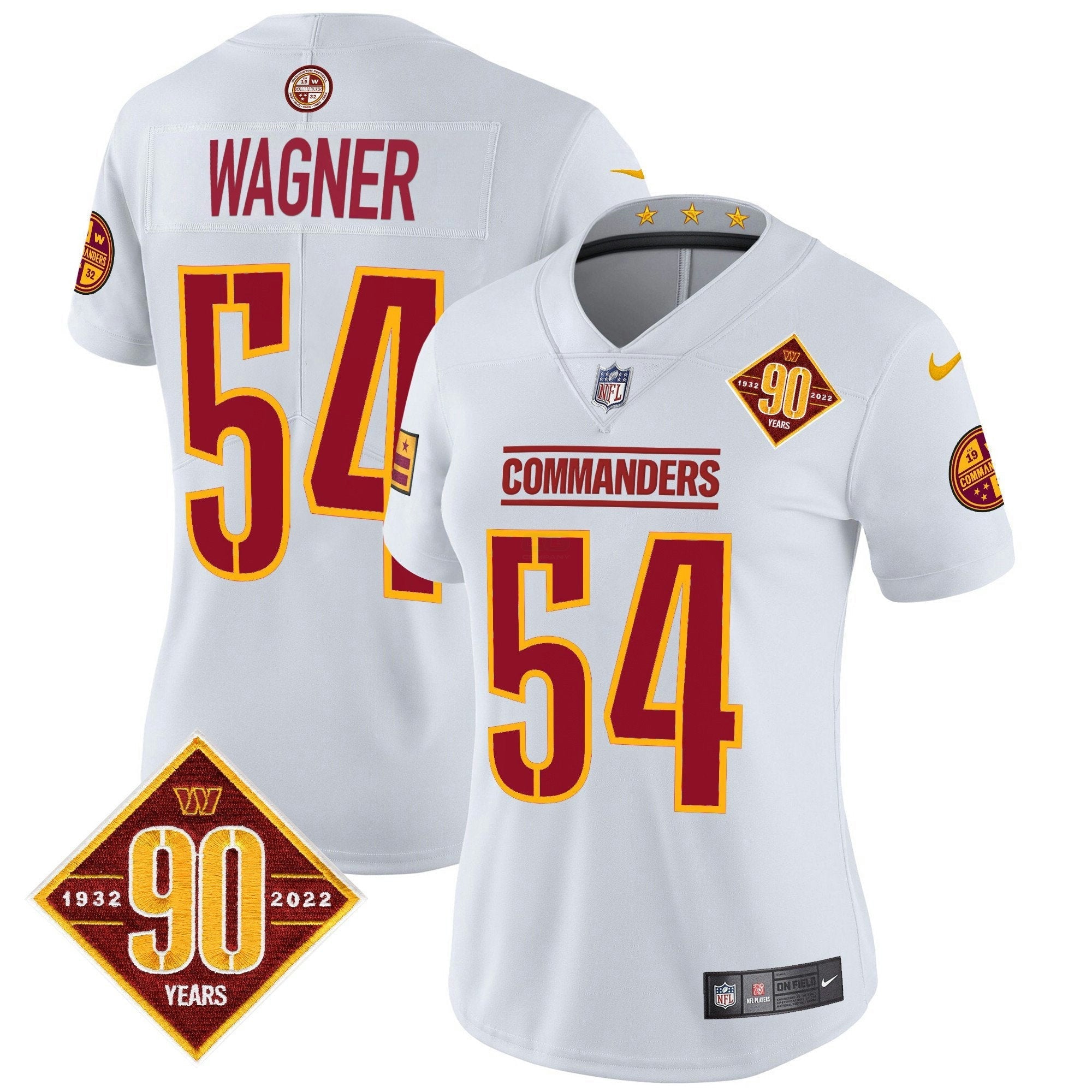 Camisa NFL Women’s Washington 90th Anniversary Patch Vapor Limited Jersey