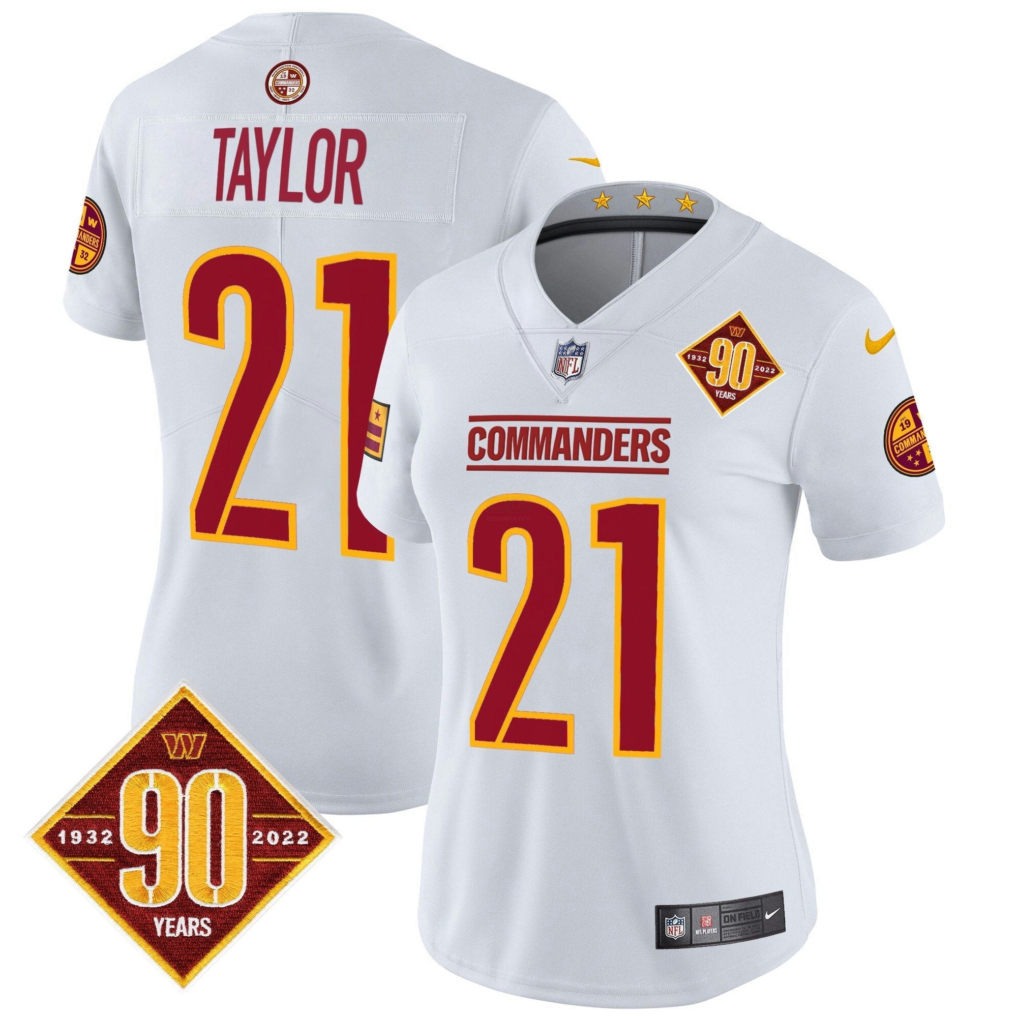 Camisa NFL Women’s Washington 90th Anniversary Patch Vapor Limited Jersey