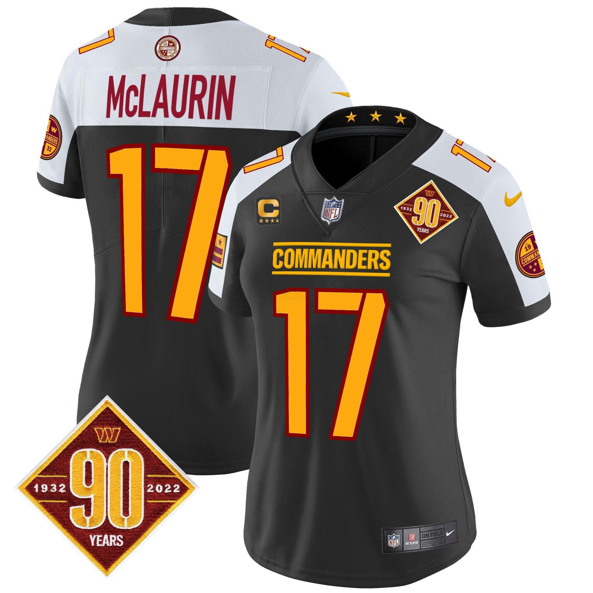 Camisa NFL Women’s Washington 90th Anniversary Patch Vapor Limited Jersey