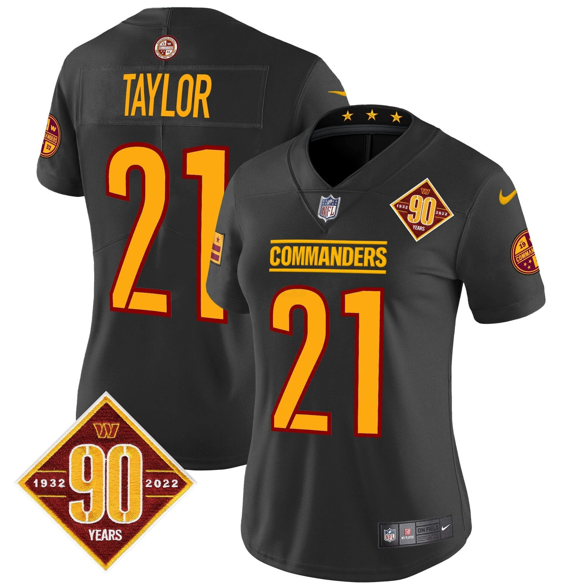 Camisa NFL Women’s Washington 90th Anniversary Patch Vapor Limited Jersey