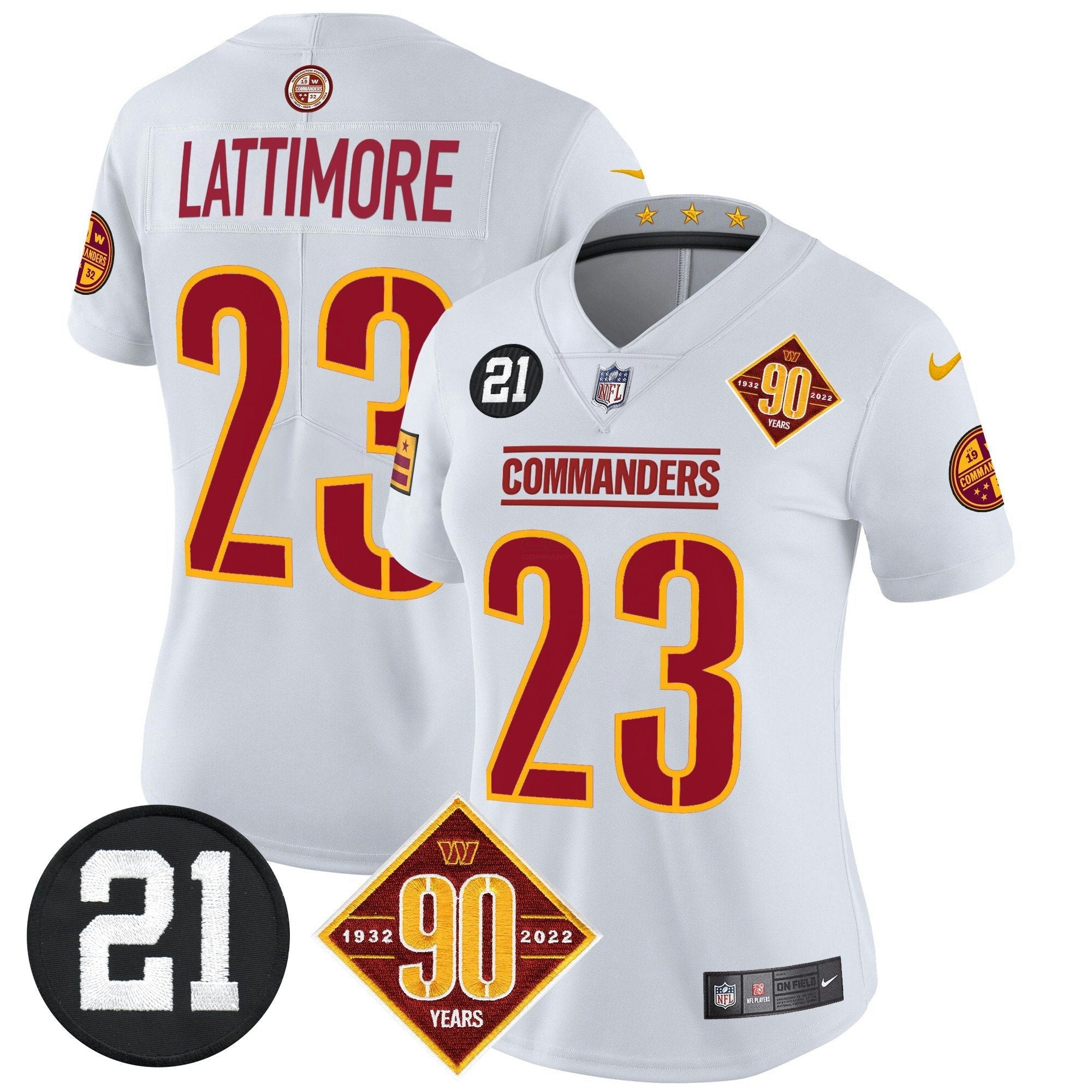Camisa NFL Women’s Washington 90th & Sean Taylor Patch Vapor Limited Jersey