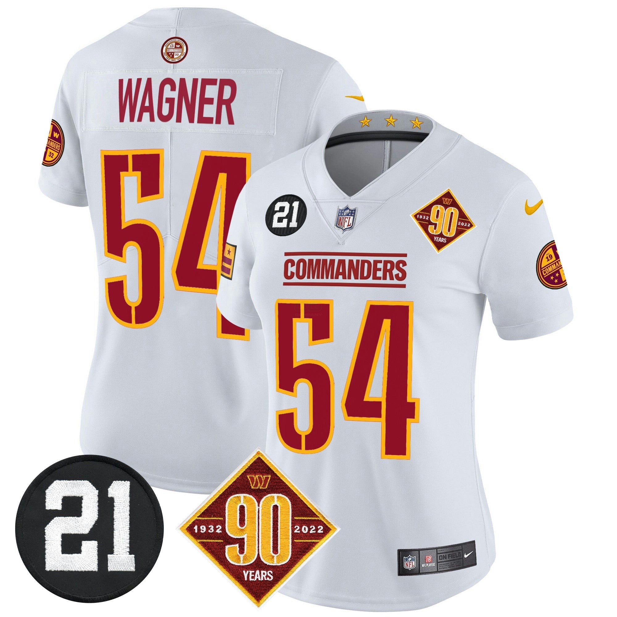 Camisa NFL Women’s Washington 90th & Sean Taylor Patch Vapor Limited Jersey