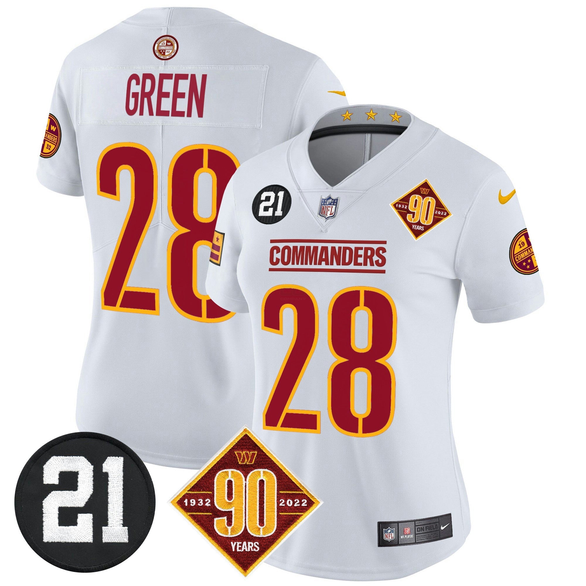 Camisa NFL Women’s Washington 90th & Sean Taylor Patch Vapor Limited Jersey