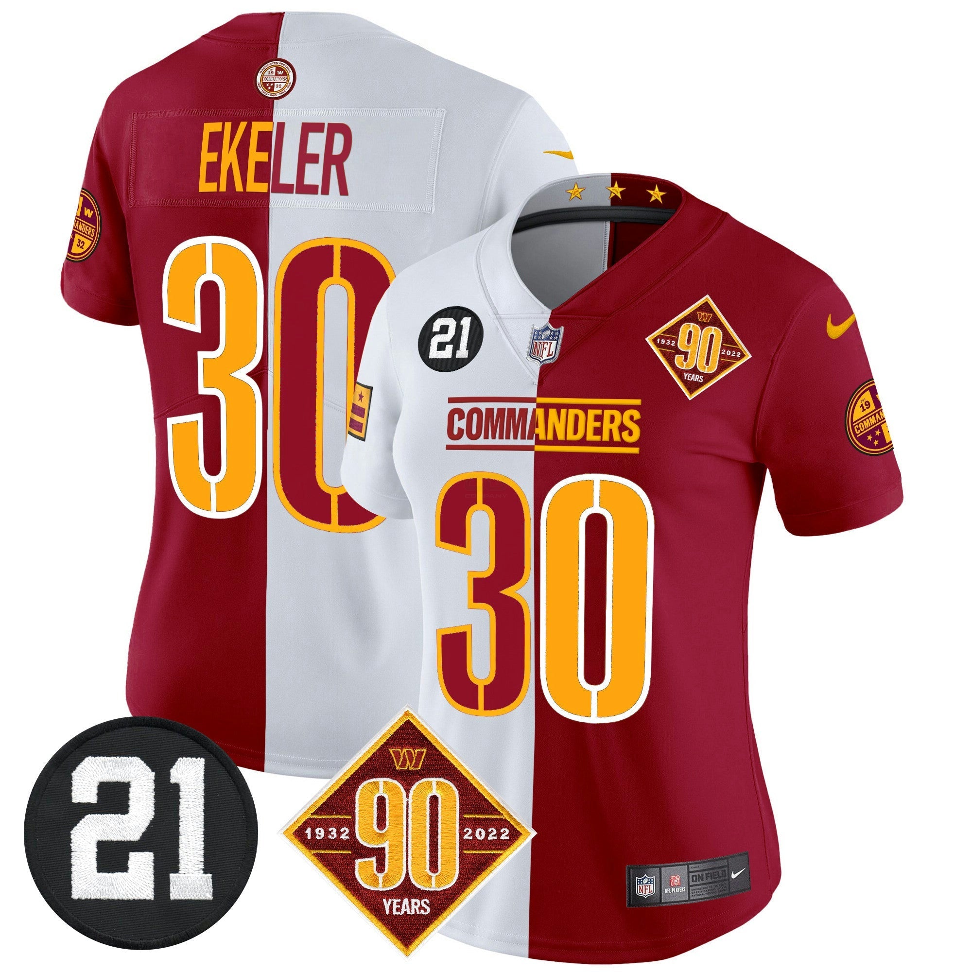 Camisa NFL Women’s Washington 90th & Sean Taylor Patch Vapor Limited Jersey