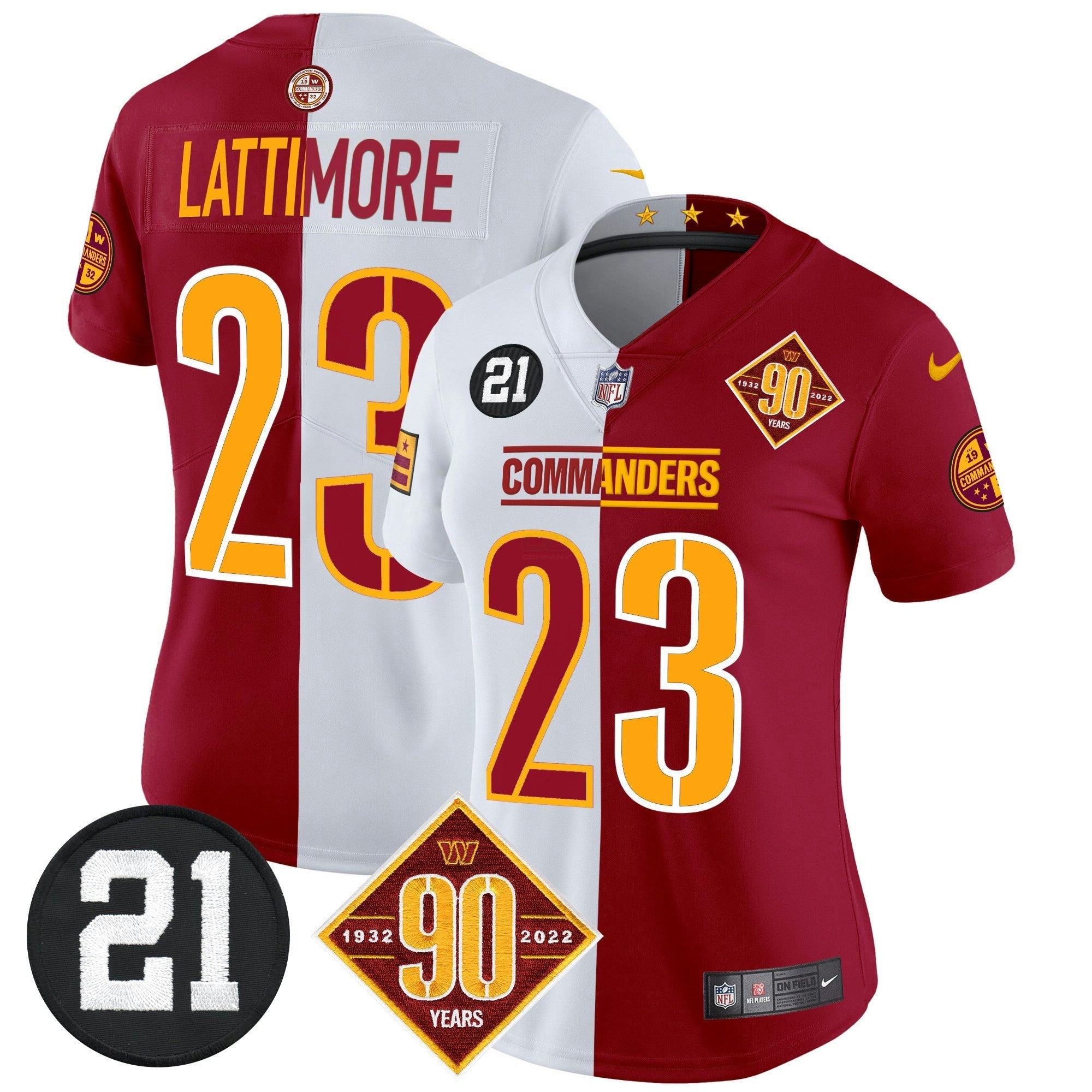 Camisa NFL Women’s Washington 90th & Sean Taylor Patch Vapor Limited Jersey