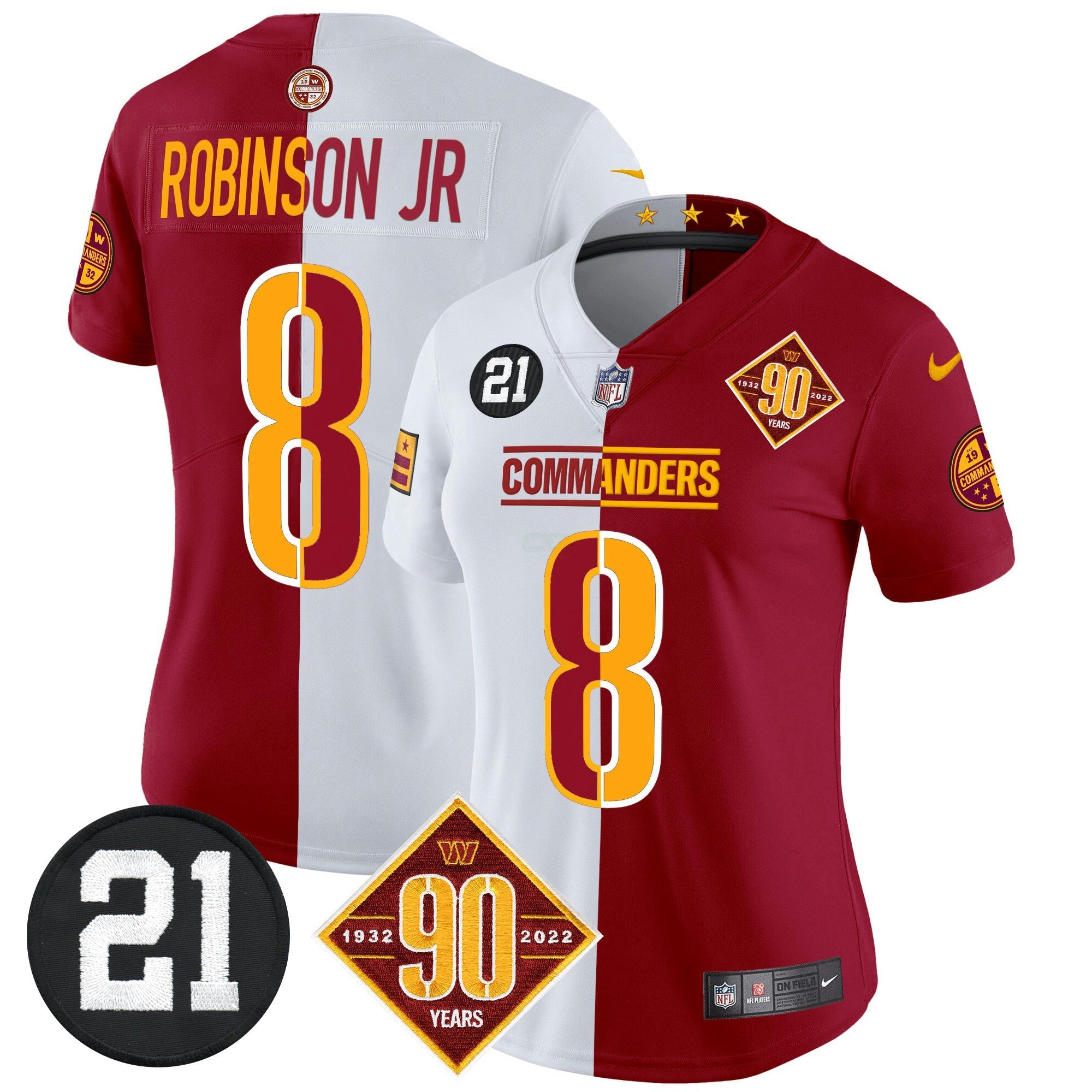 Camisa NFL Women’s Washington 90th & Sean Taylor Patch Vapor Limited Jersey