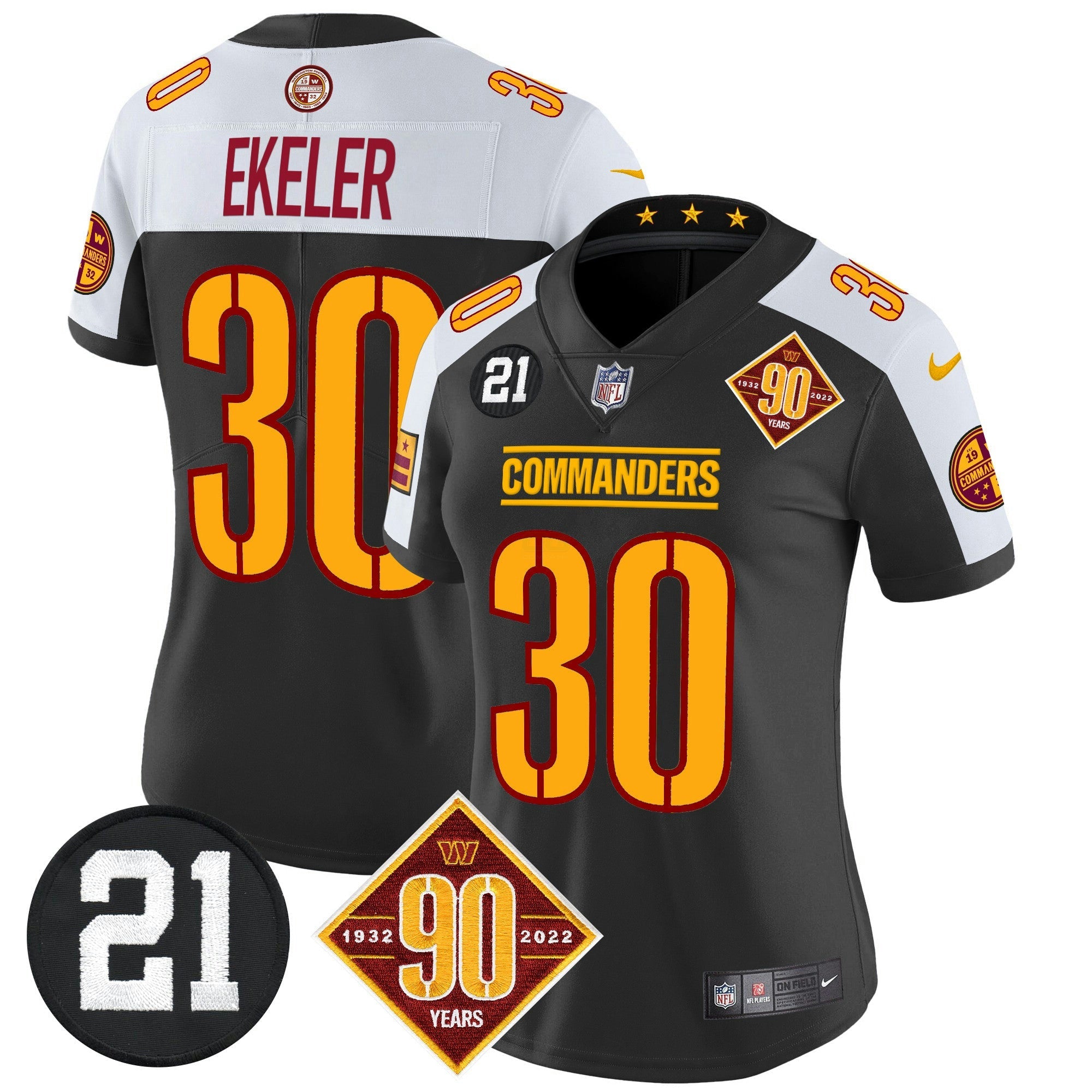 Camisa NFL Women’s Washington 90th & Sean Taylor Patch Vapor Limited Jersey