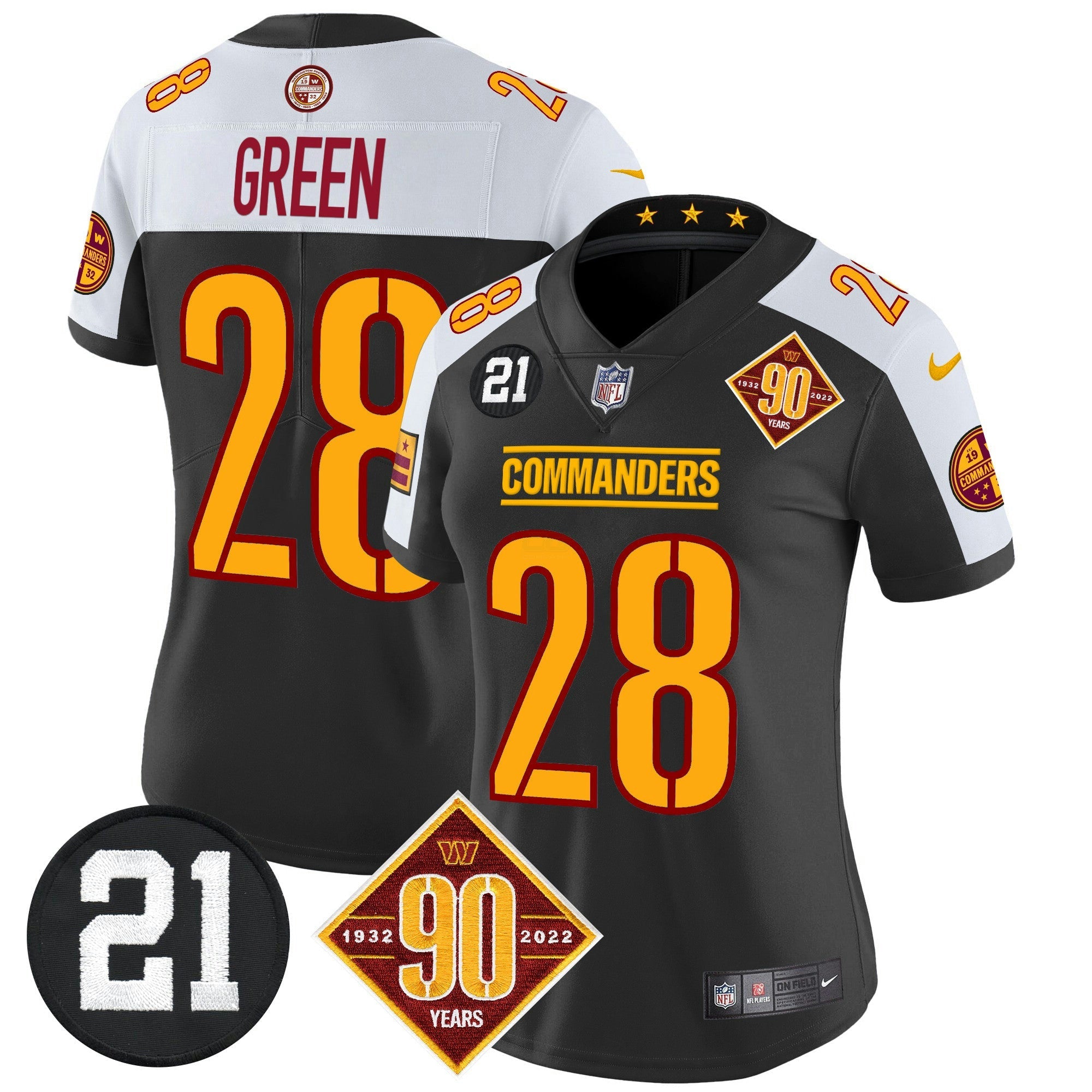 Camisa NFL Women’s Washington 90th & Sean Taylor Patch Vapor Limited Jersey