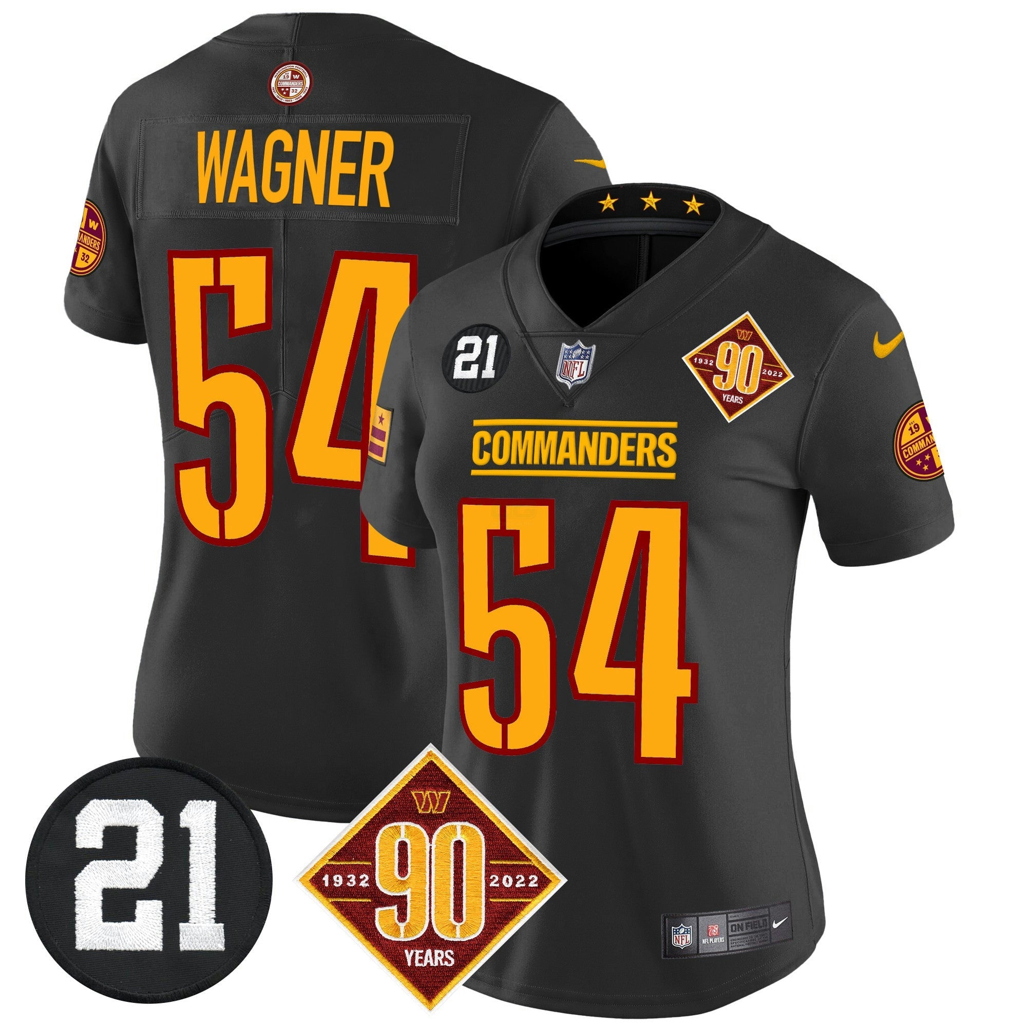 Camisa NFL Women’s Washington 90th & Sean Taylor Patch Vapor Limited Jersey