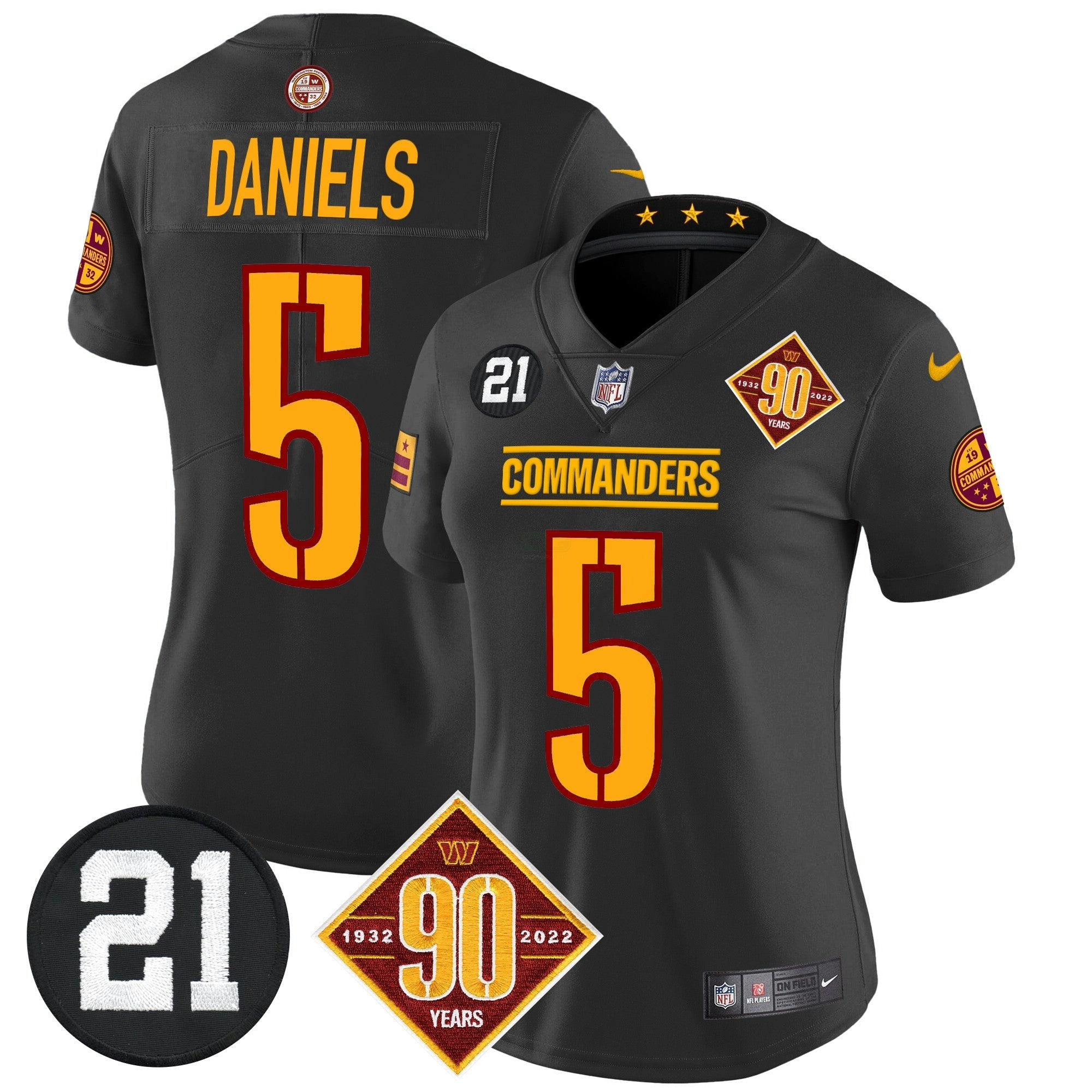 Camisa NFL Women’s Washington 90th & Sean Taylor Patch Vapor Limited Jersey