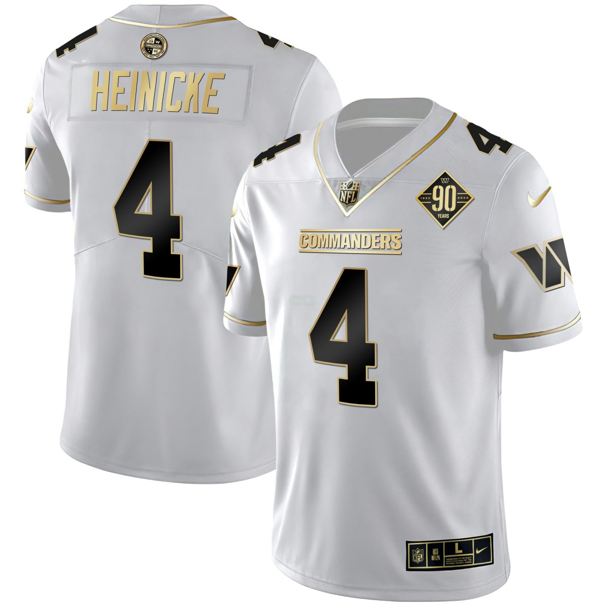 Camisa NFL Women’s Washington Branca Dourada & Preta Dourada Vapor Limited Jersey