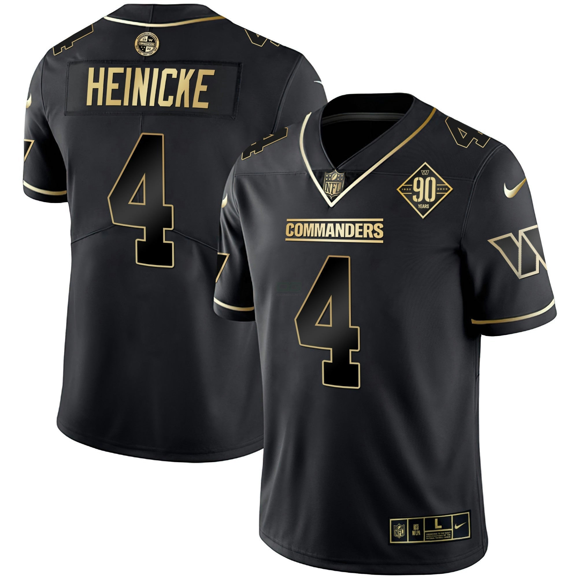 Camisa NFL Women’s Washington Branca Dourada & Preta Dourada Vapor Limited Jersey