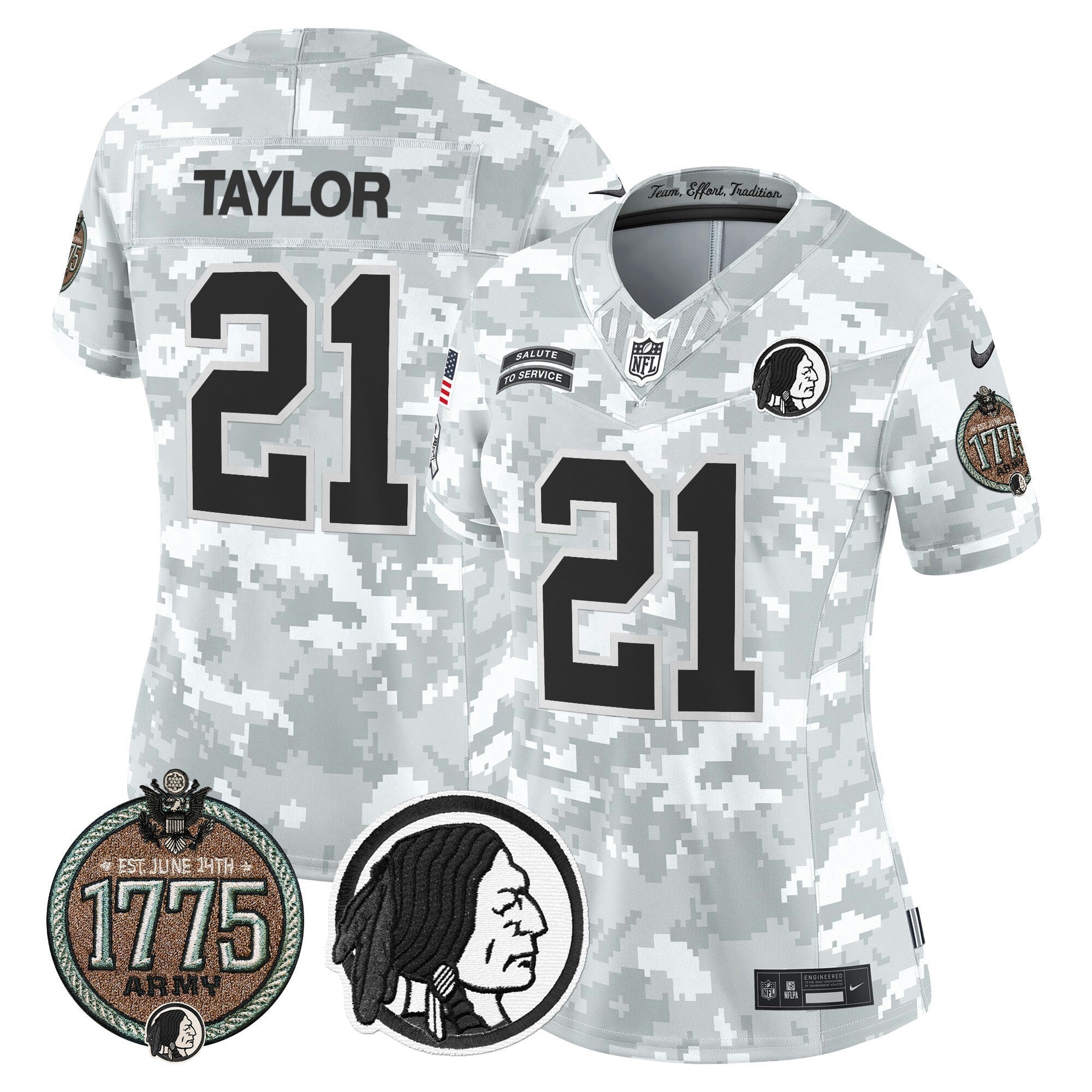 Camisa NFL Women’s Washington Redskins 2024 Salute to Service Establishment Year Patch Vapor Limited Jersey