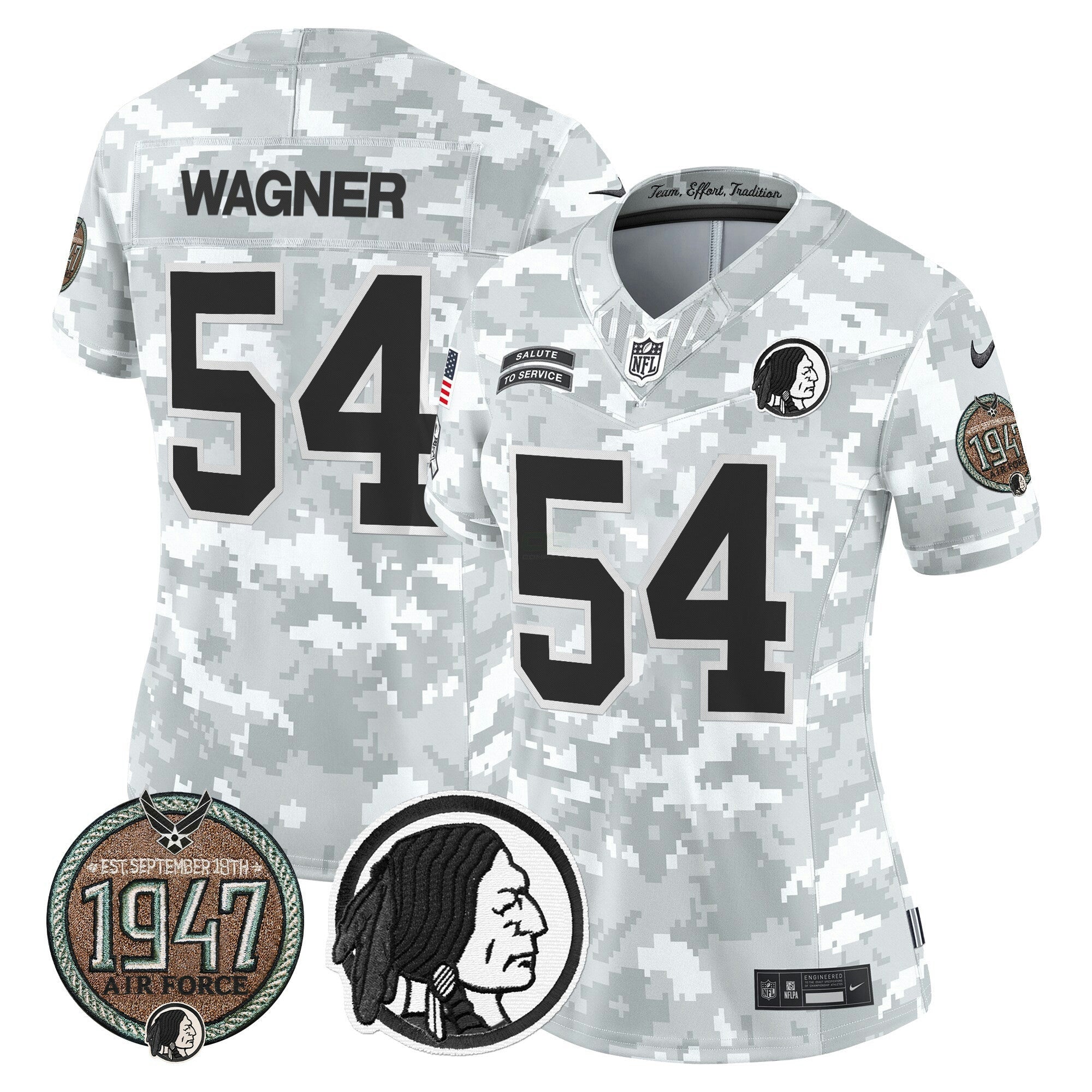 Camisa NFL Women’s Washington Redskins 2024 Salute to Service Establishment Year Patch Vapor Limited Jersey