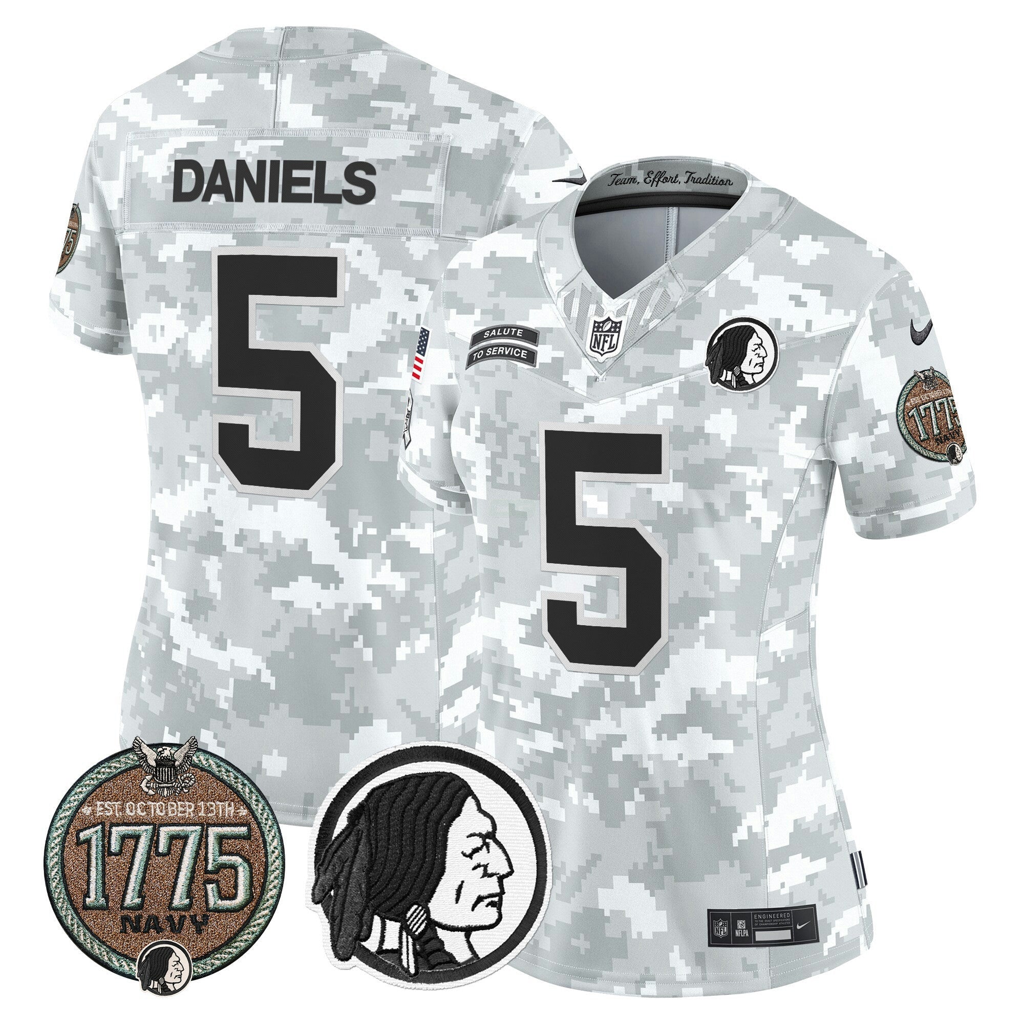 Camisa NFL Women’s Washington Redskins 2024 Salute to Service Establishment Year Patch Vapor Limited Jersey