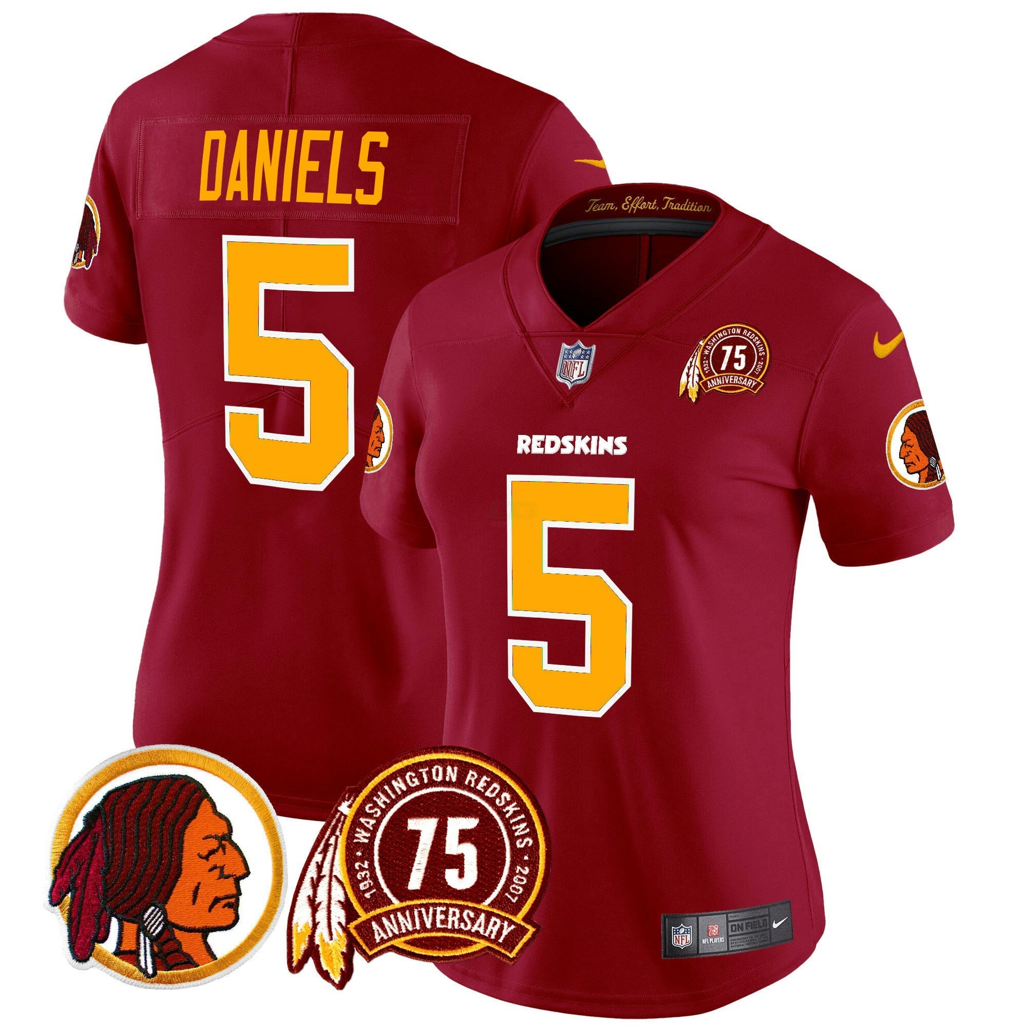 Camisa NFL Women’s Washington Redskins 75th Patch Throwback Vapor Limited Jersey
