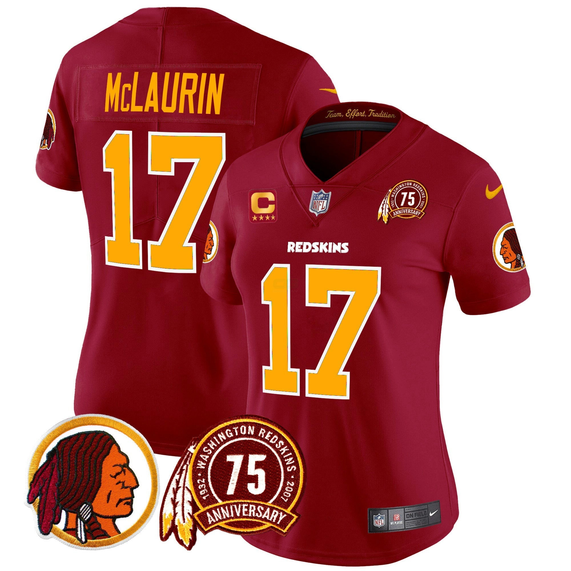 Camisa NFL Women’s Washington Redskins 75th Patch Throwback Vapor Limited Jersey