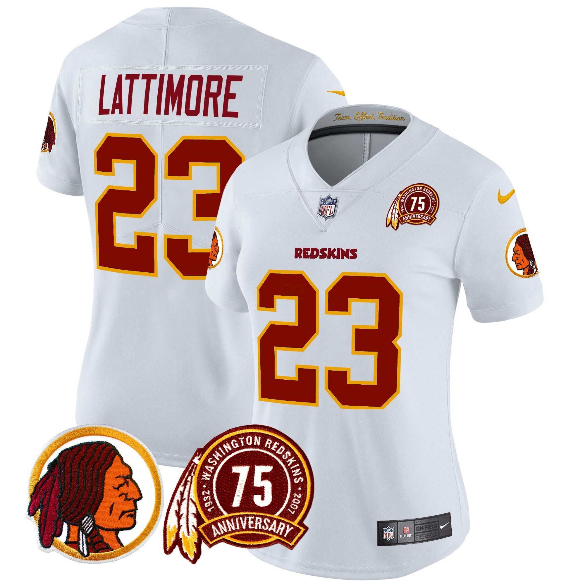 Camisa NFL Women’s Washington Redskins 75th Patch Throwback Vapor Limited Jersey