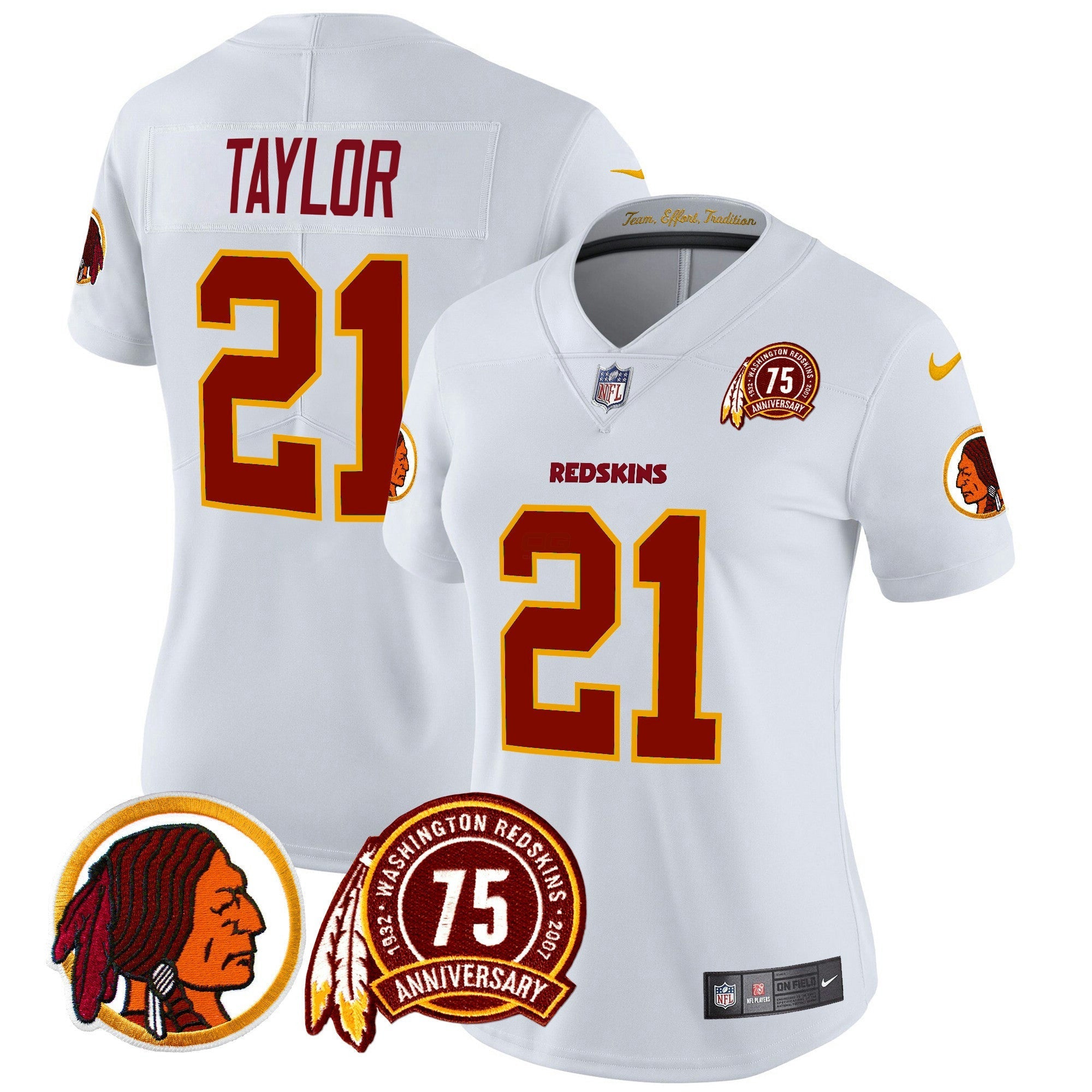 Camisa NFL Women’s Washington Redskins 75th Patch Throwback Vapor Limited Jersey