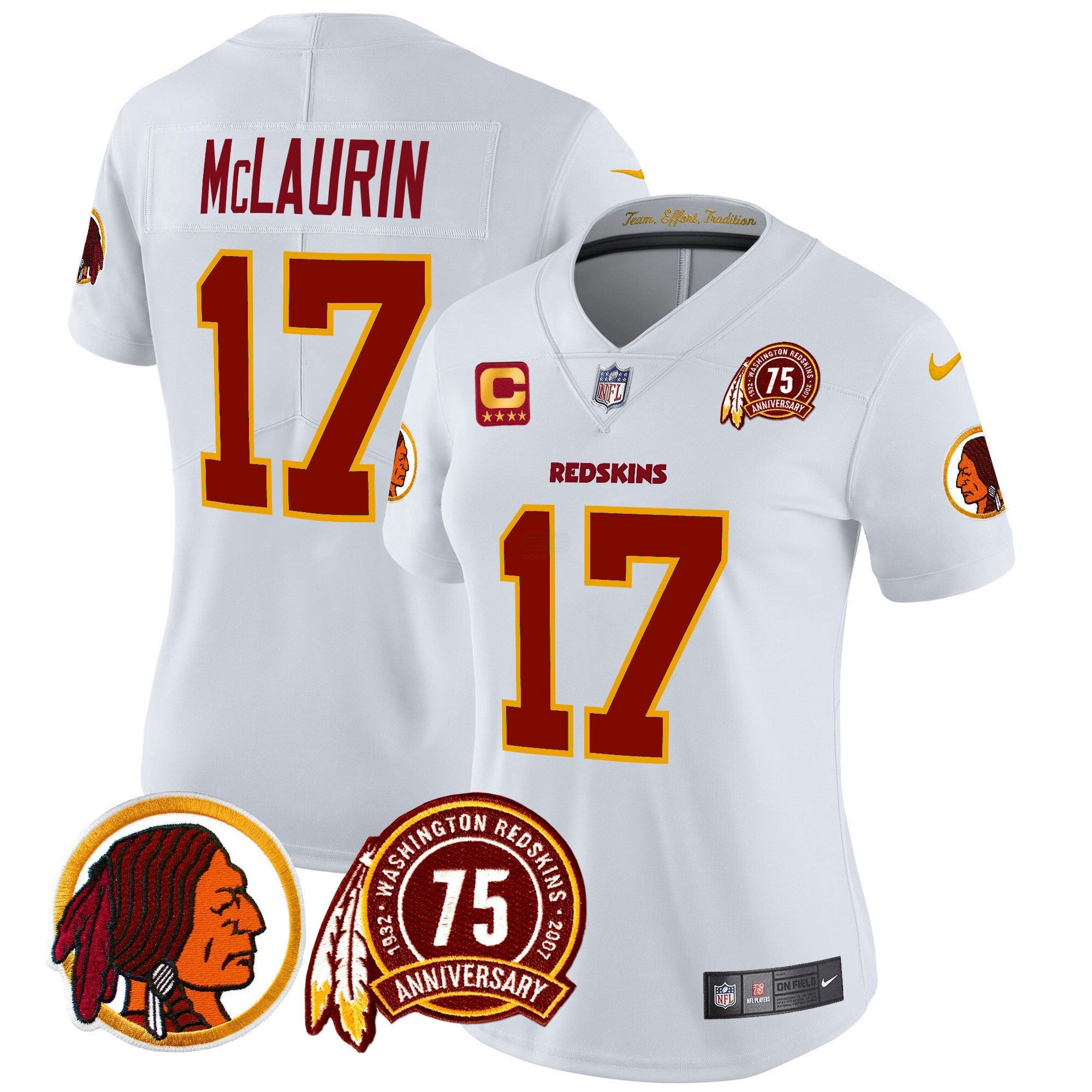 Camisa NFL Women’s Washington Redskins 75th Patch Throwback Vapor Limited Jersey