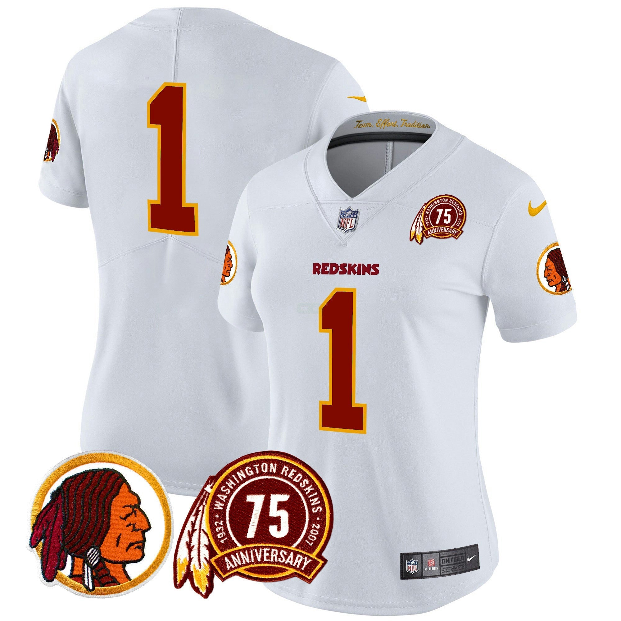 Camisa NFL Women’s Washington Redskins 75th Patch Throwback Vapor Limited Jersey