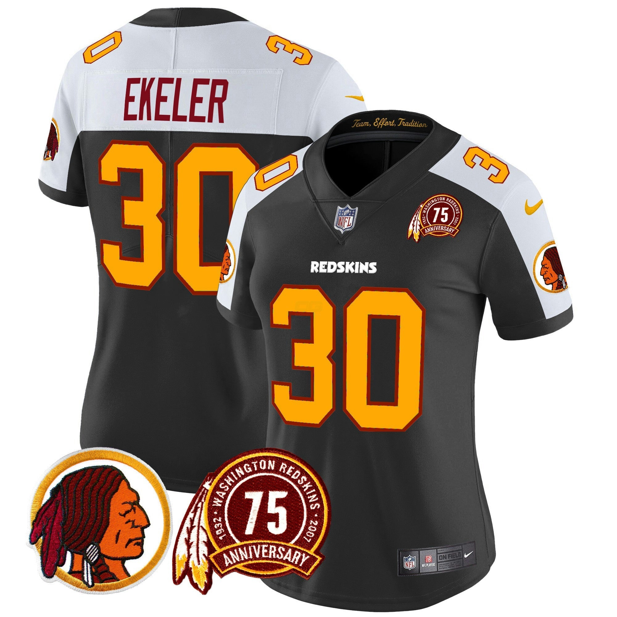 Camisa NFL Women’s Washington Redskins 75th Patch Throwback Vapor Limited Jersey