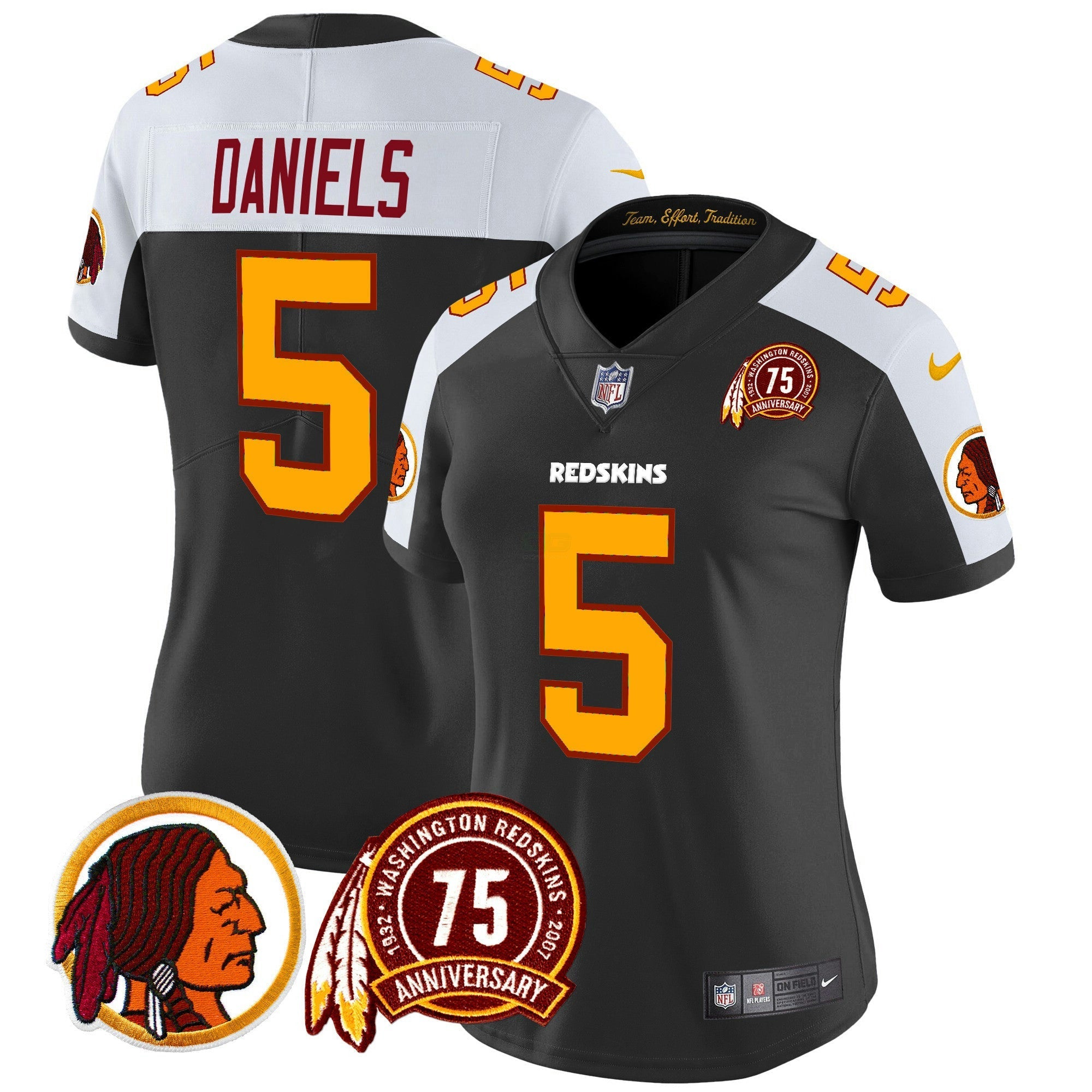 Camisa NFL Women’s Washington Redskins 75th Patch Throwback Vapor Limited Jersey