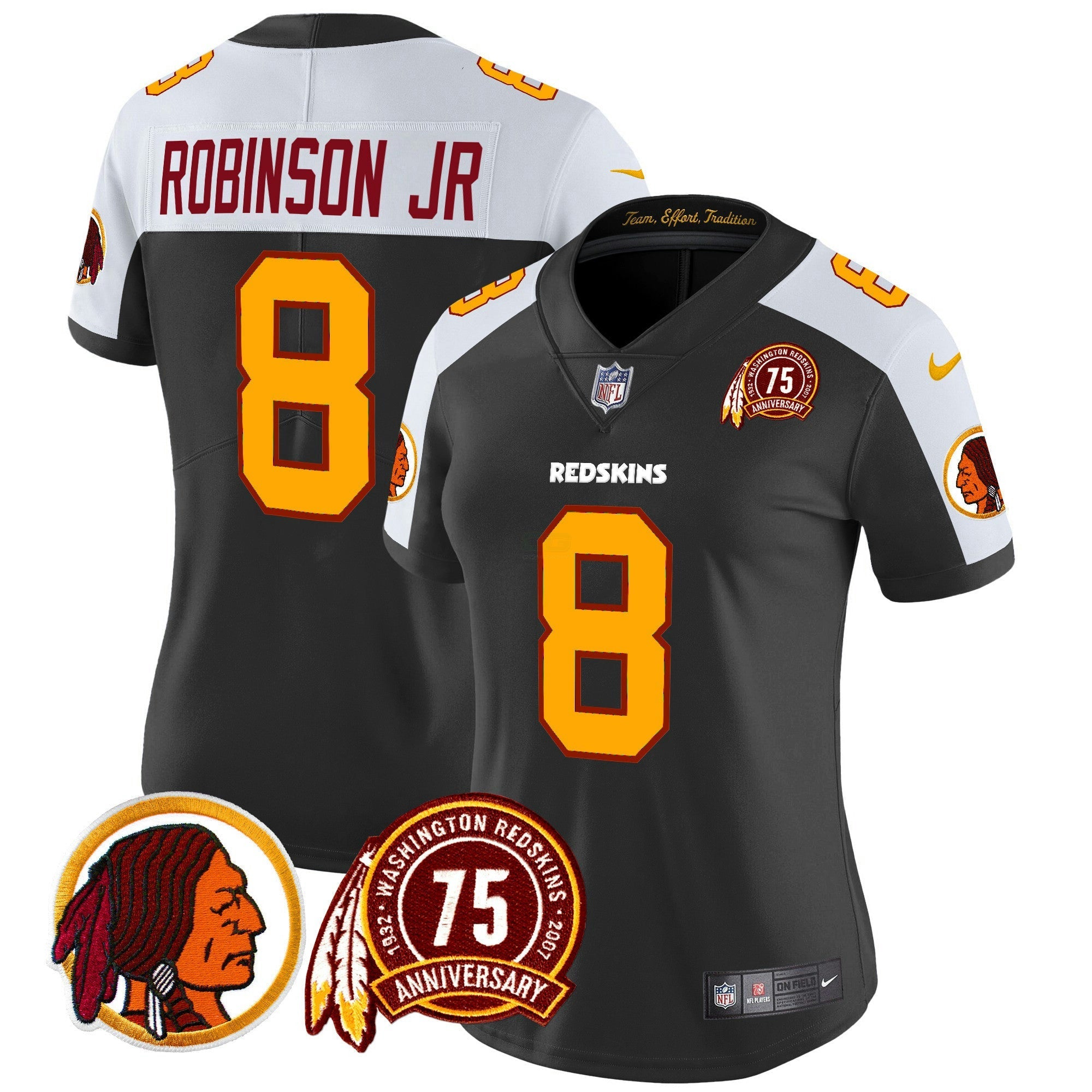 Camisa NFL Women’s Washington Redskins 75th Patch Throwback Vapor Limited Jersey