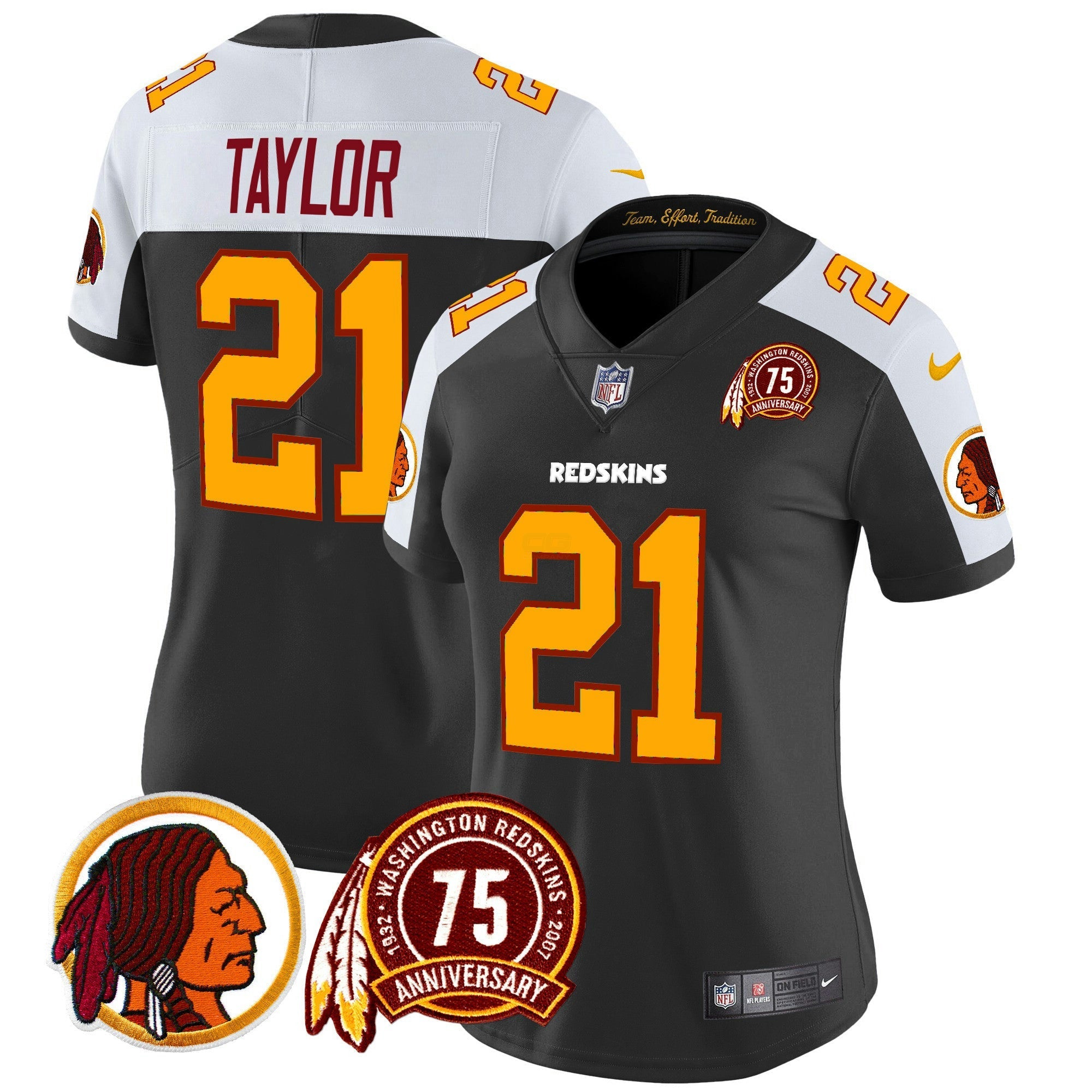 Camisa NFL Women’s Washington Redskins 75th Patch Throwback Vapor Limited Jersey
