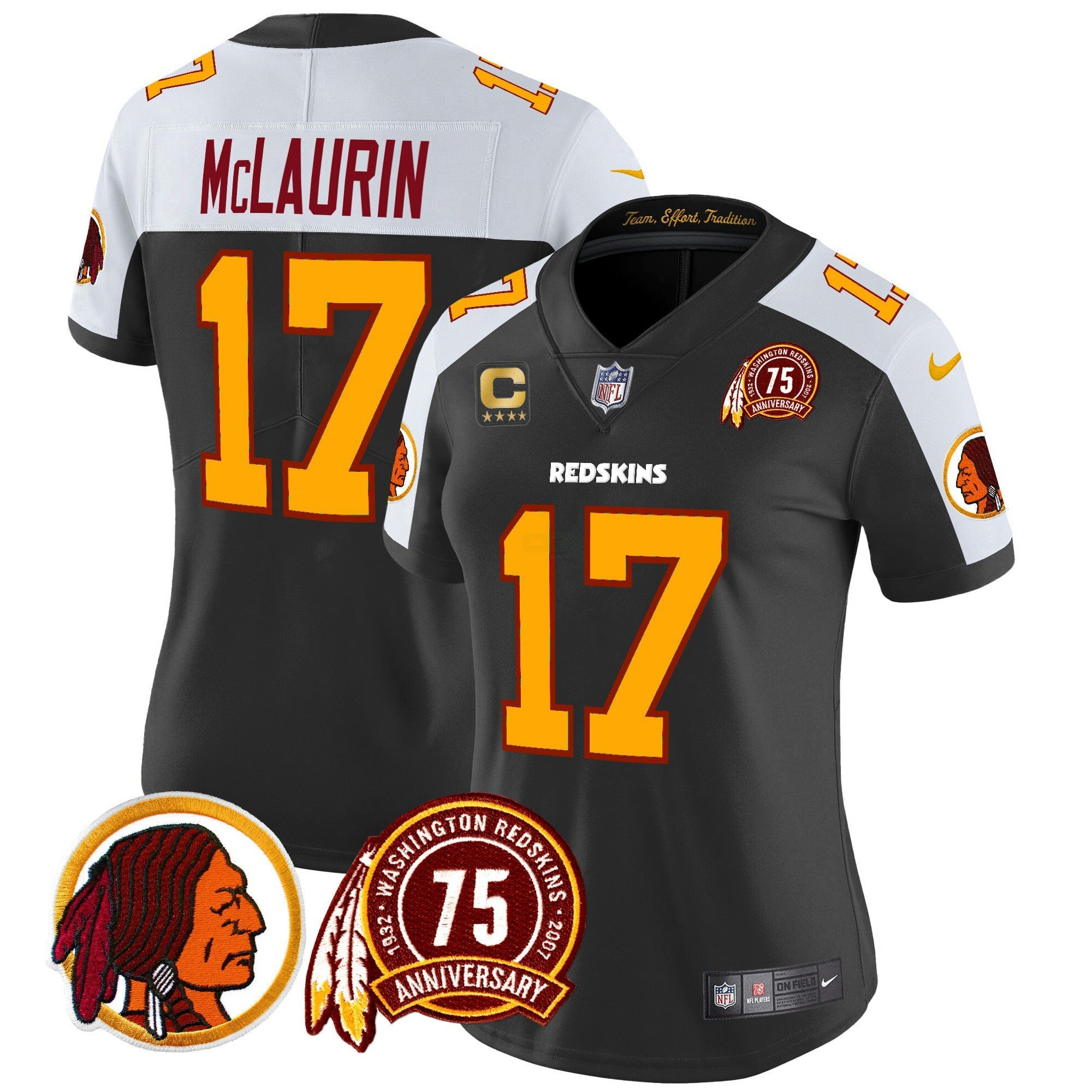 Camisa NFL Women’s Washington Redskins 75th Patch Throwback Vapor Limited Jersey