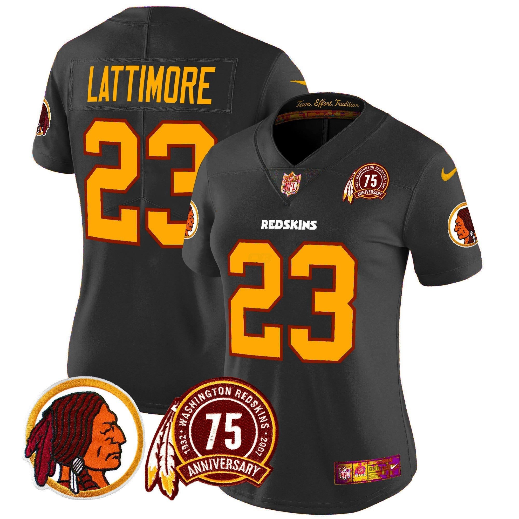 Camisa NFL Women’s Washington Redskins 75th Patch Throwback Vapor Limited Jersey
