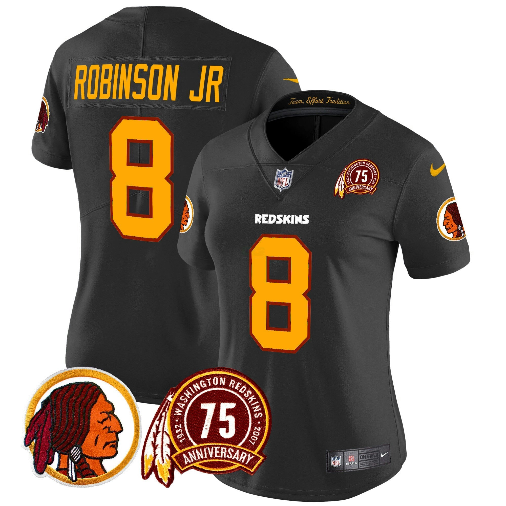 Camisa NFL Women’s Washington Redskins 75th Patch Throwback Vapor Limited Jersey