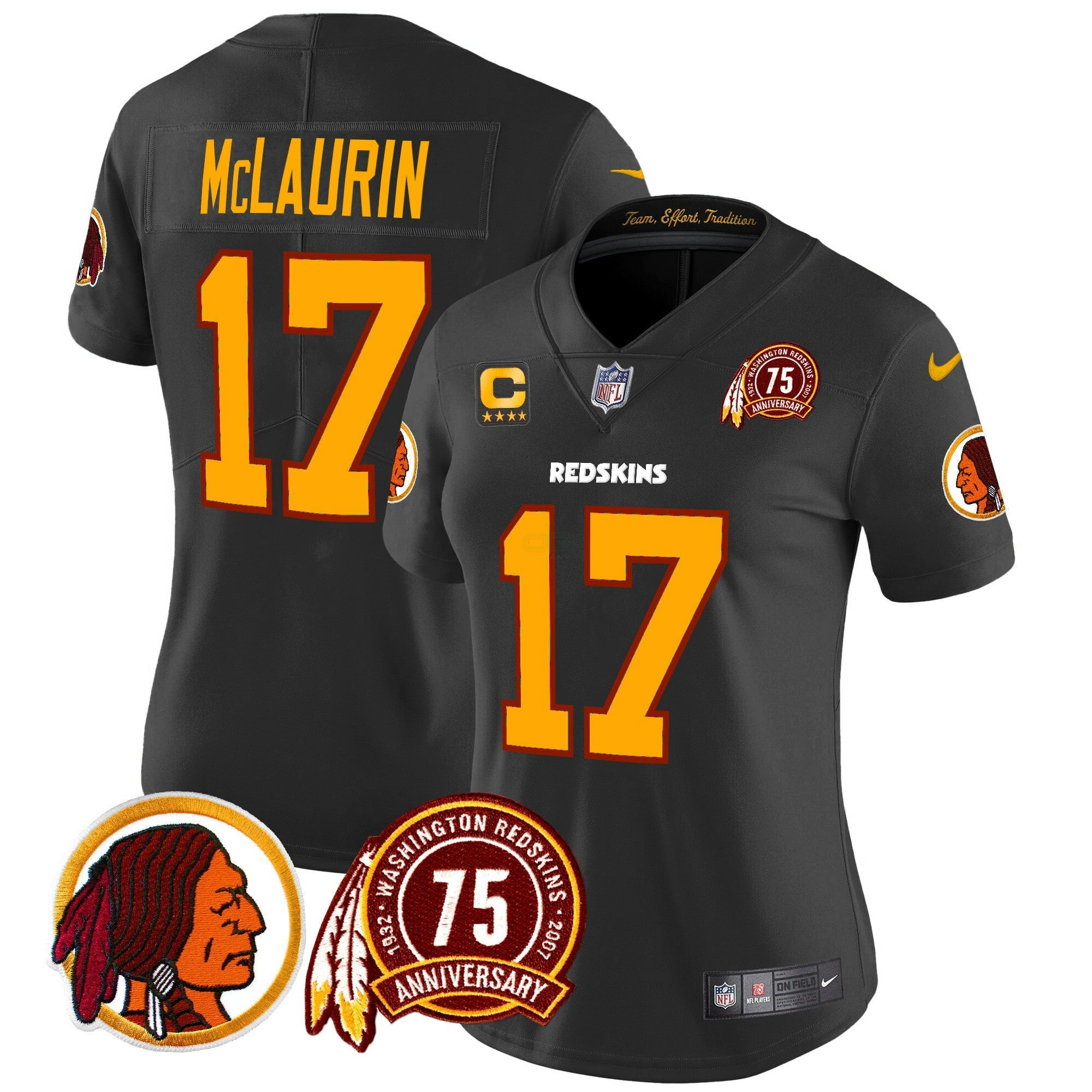 Camisa NFL Women’s Washington Redskins 75th Patch Throwback Vapor Limited Jersey