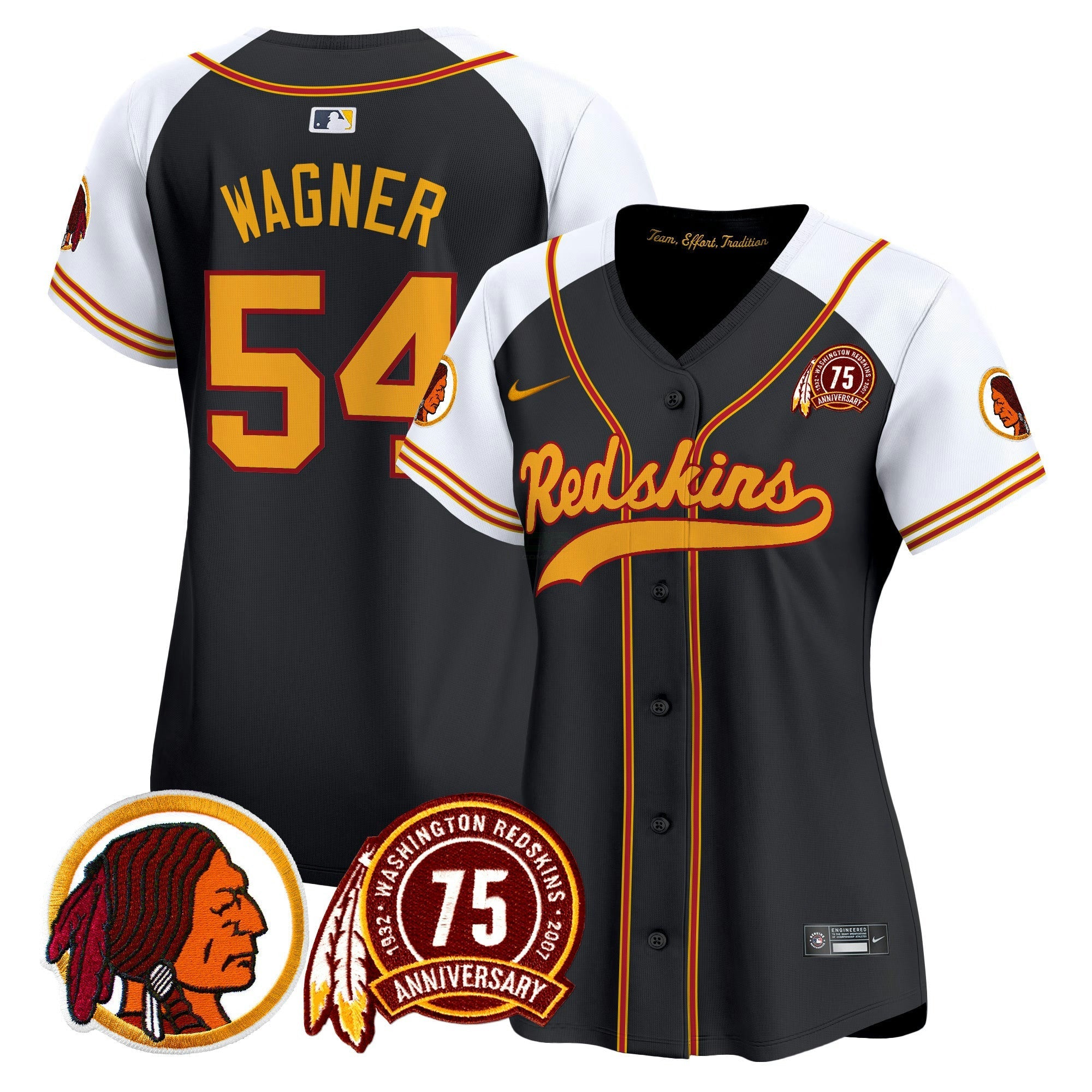 Camisa NFL Women’s Washington Redskins 75th Patch Throwback Vapor Premier Limited Jersey