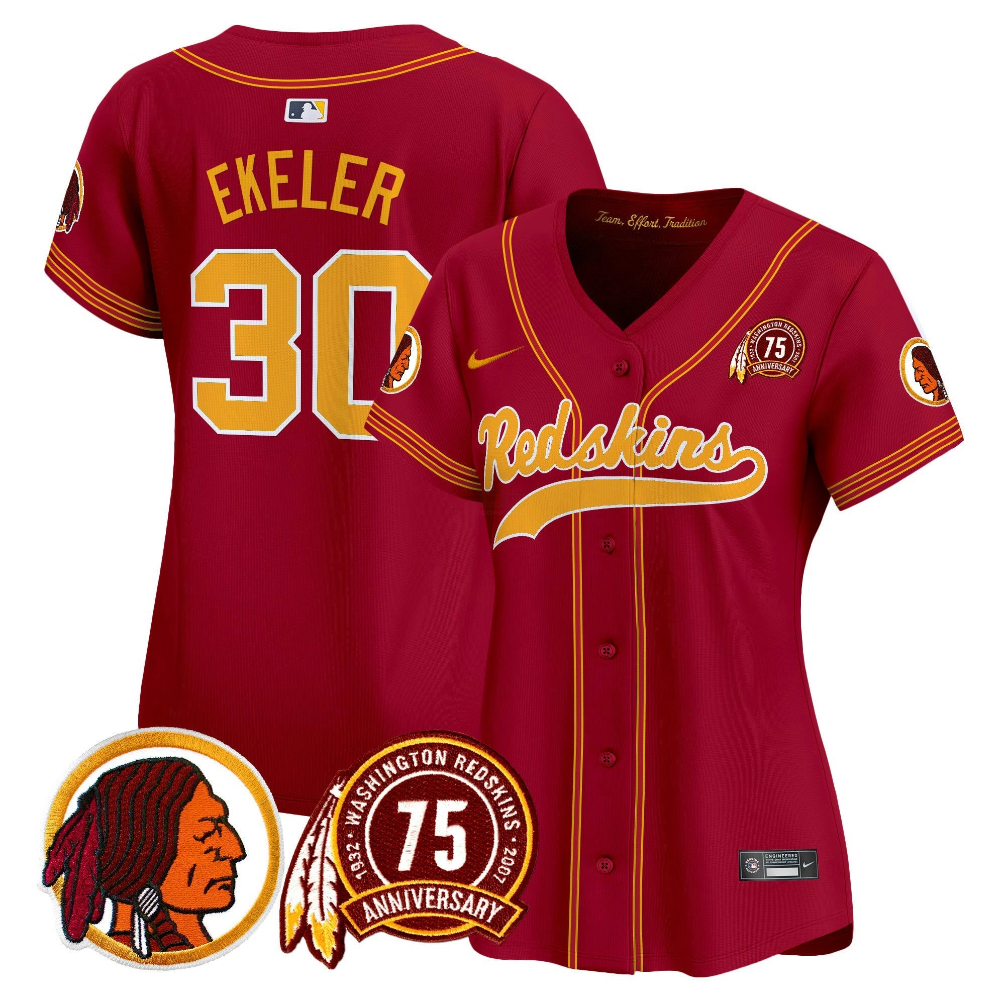 Camisa NFL Women’s Washington Redskins 75th Patch Throwback Vapor Premier Limited Jersey