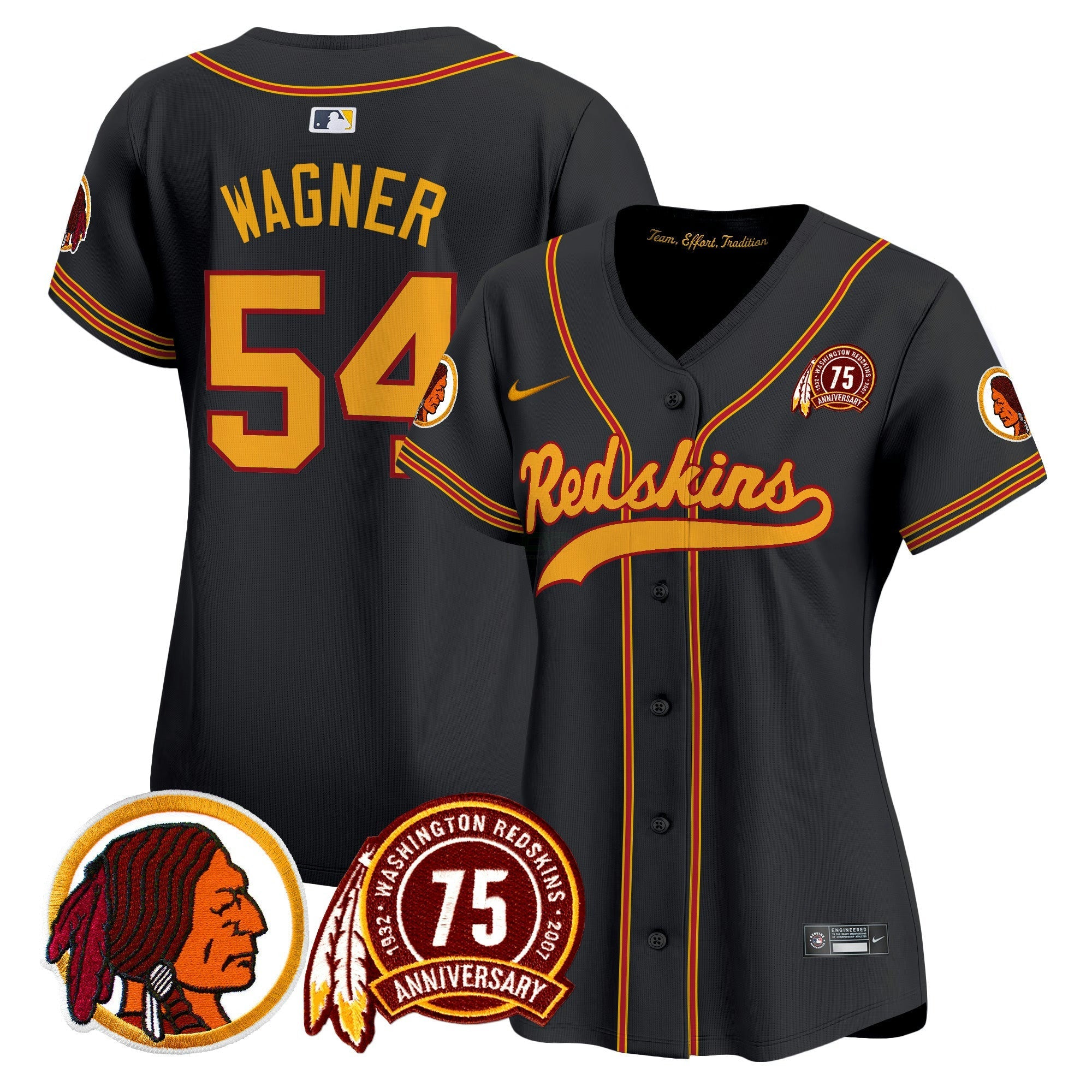 Camisa NFL Women’s Washington Redskins 75th Patch Throwback Vapor Premier Limited Jersey