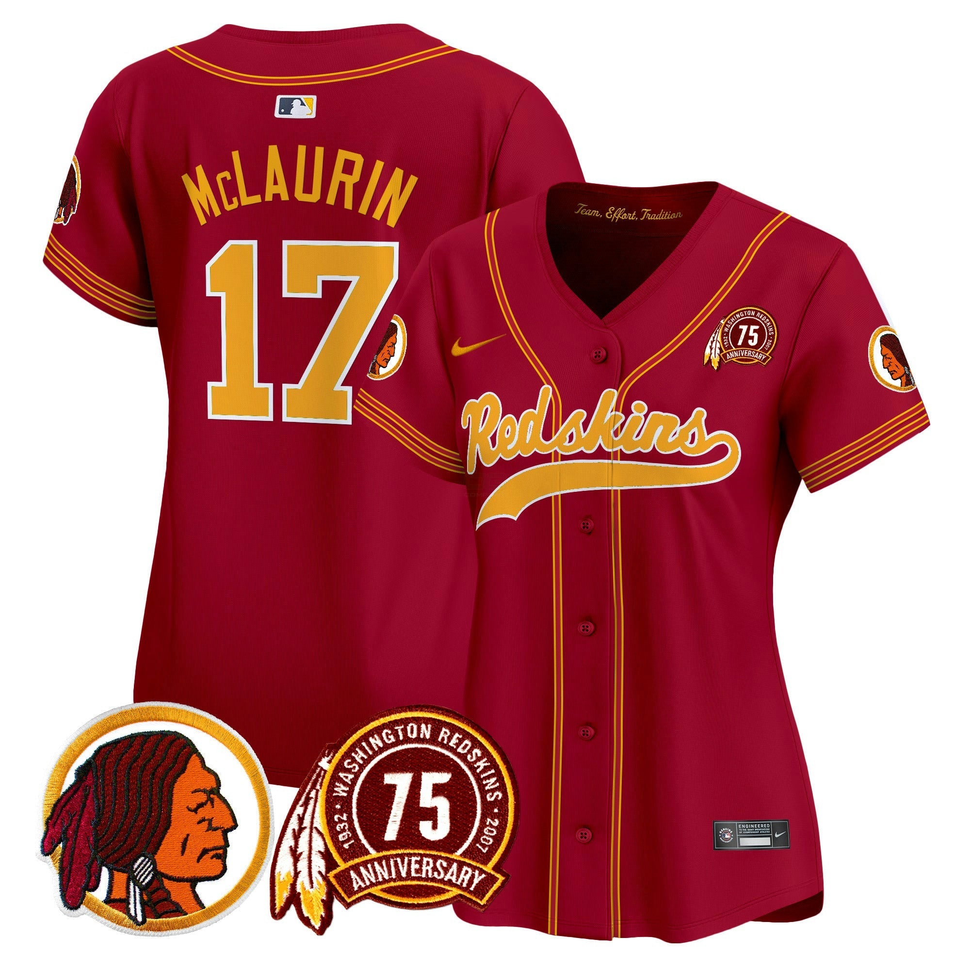 Camisa NFL Women’s Washington Redskins 75th Patch Throwback Vapor Premier Limited Jersey