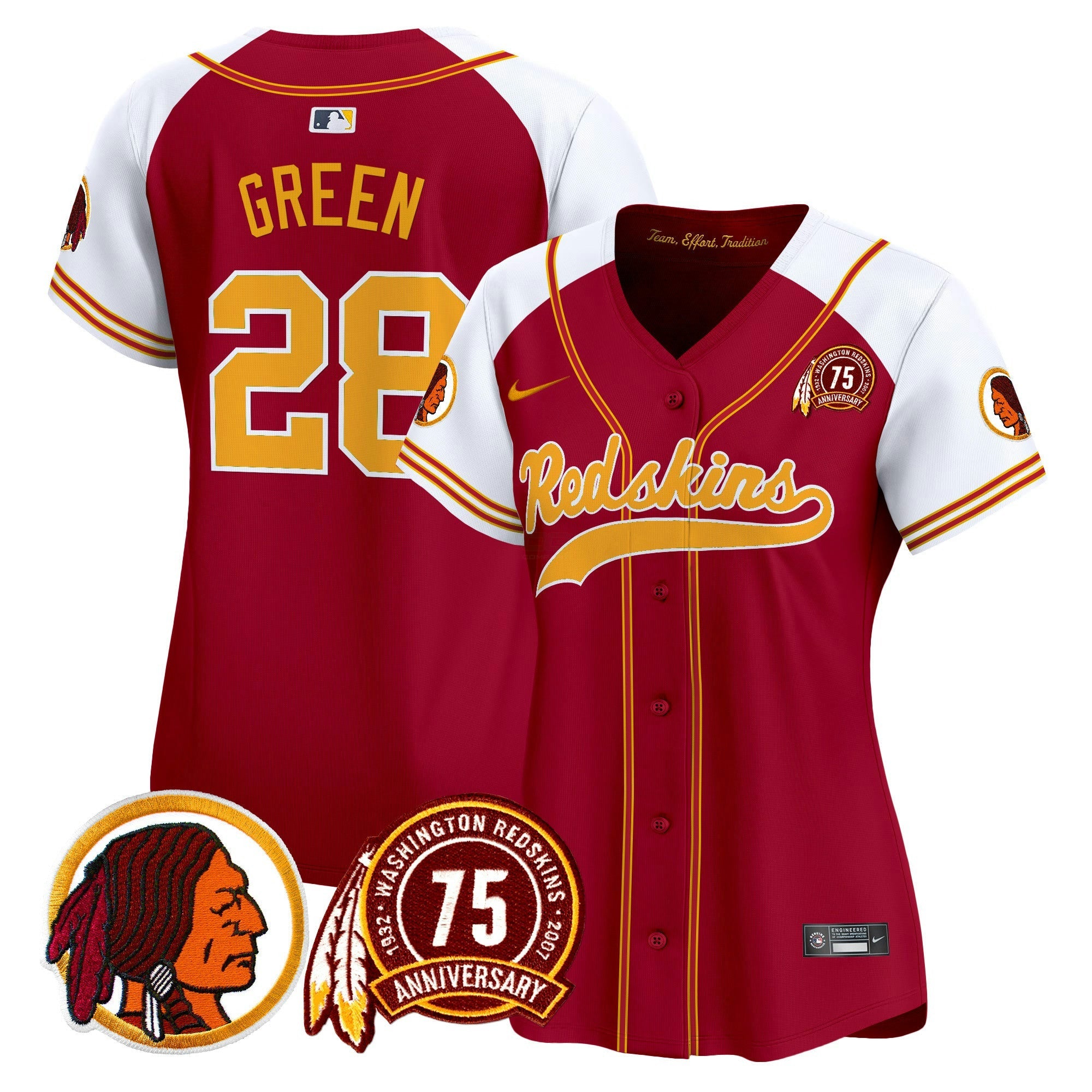 Camisa NFL Women’s Washington Redskins 75th Patch Throwback Vapor Premier Limited Jersey