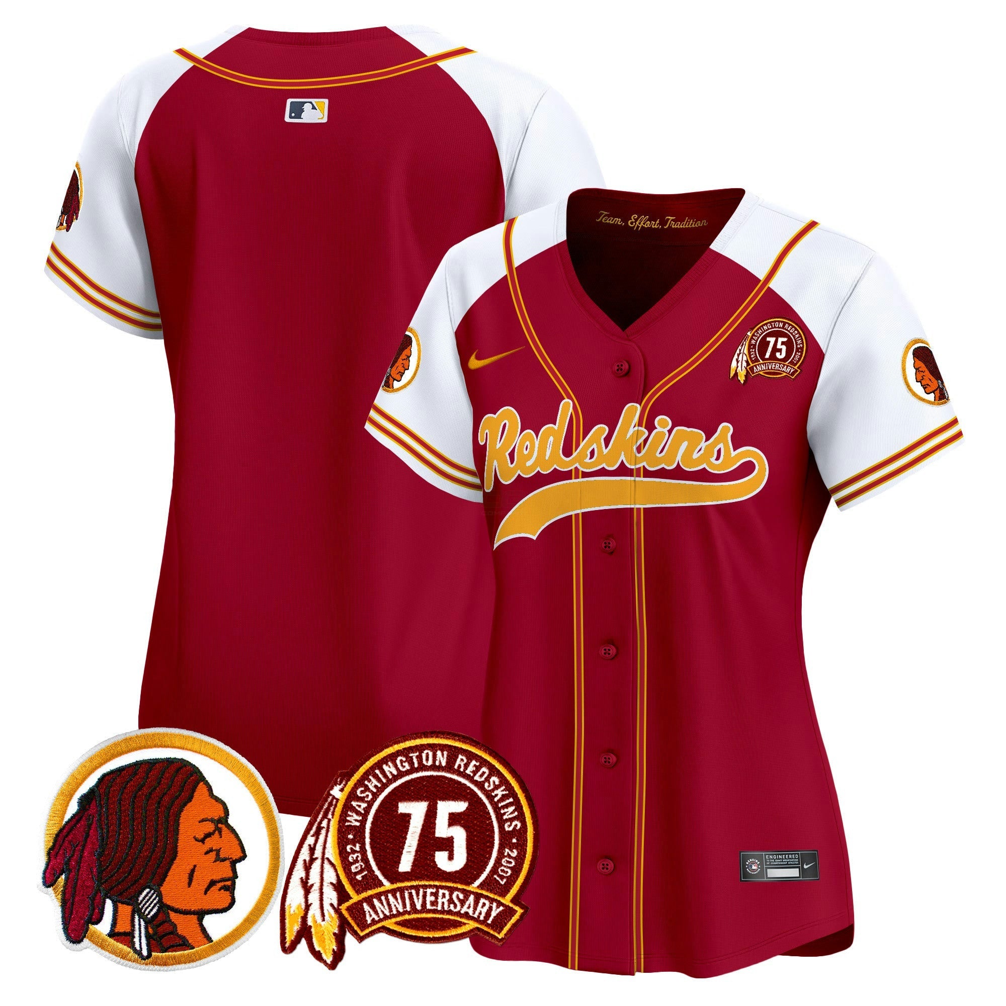 Camisa NFL Women’s Washington Redskins 75th Patch Throwback Vapor Premier Limited Jersey