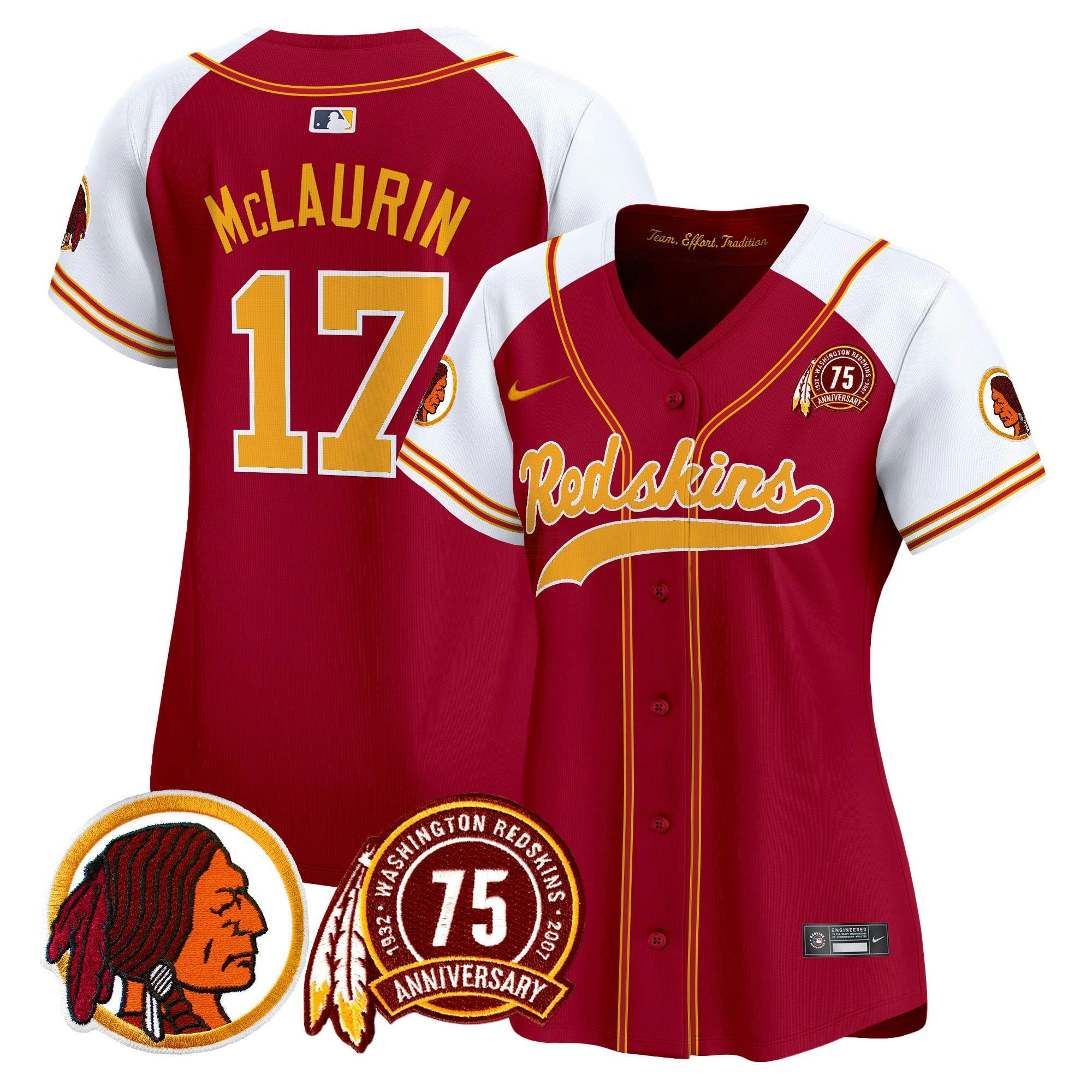 Camisa NFL Women’s Washington Redskins 75th Patch Throwback Vapor Premier Limited Jersey