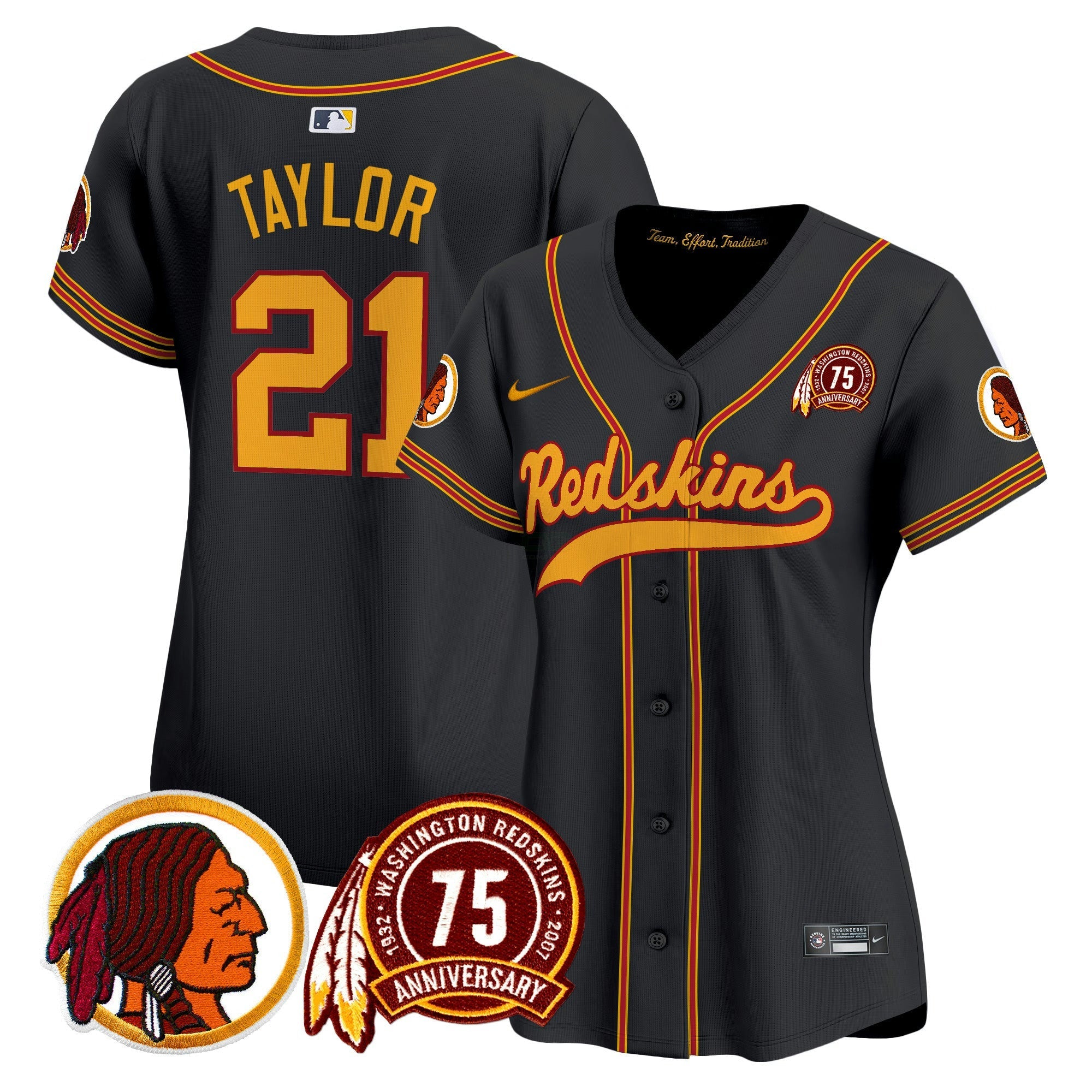 Camisa NFL Women’s Washington Redskins 75th Patch Throwback Vapor Premier Limited Jersey