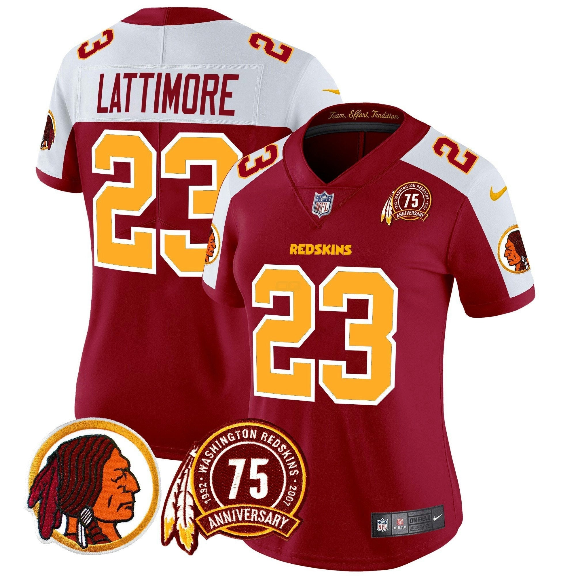 Camisa NFL Women’s Washington Redskins 75th Patch Vapor Limited Jersey