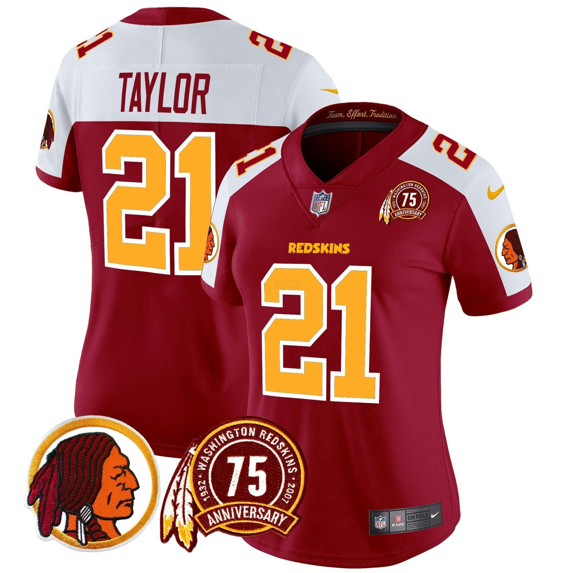 Camisa NFL Women’s Washington Redskins 75th Patch Vapor Limited Jersey