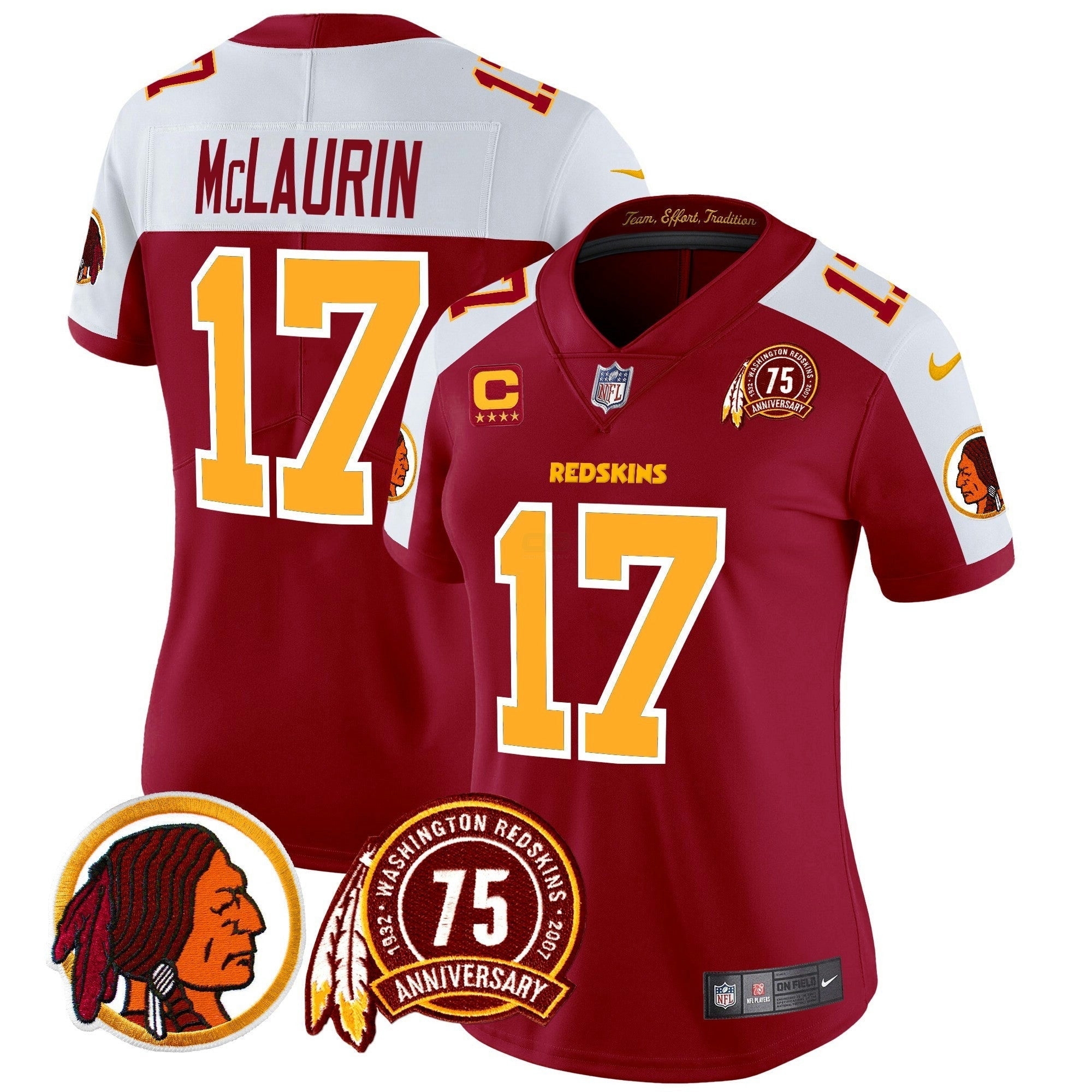 Camisa NFL Women’s Washington Redskins 75th Patch Vapor Limited Jersey